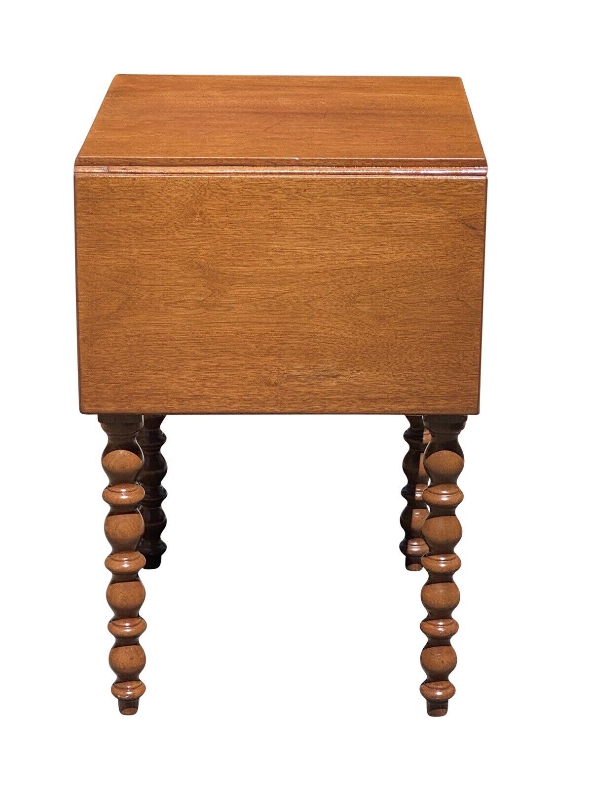 19th C Antique Virginia Walnut Federal 2 Drawer Worktable / Nightstand