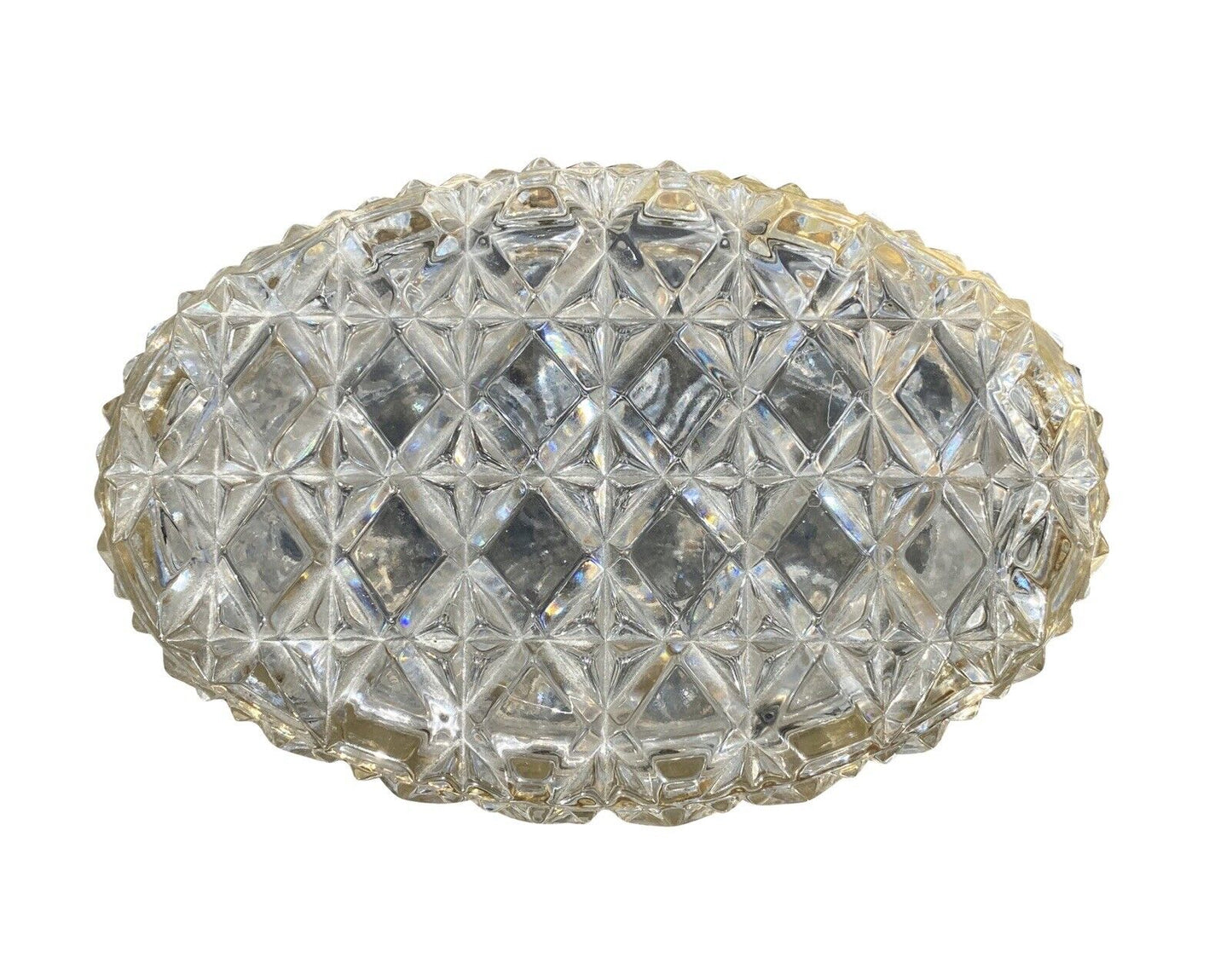 19th C Antique French Faceted Cut Crystal Jewelry Box