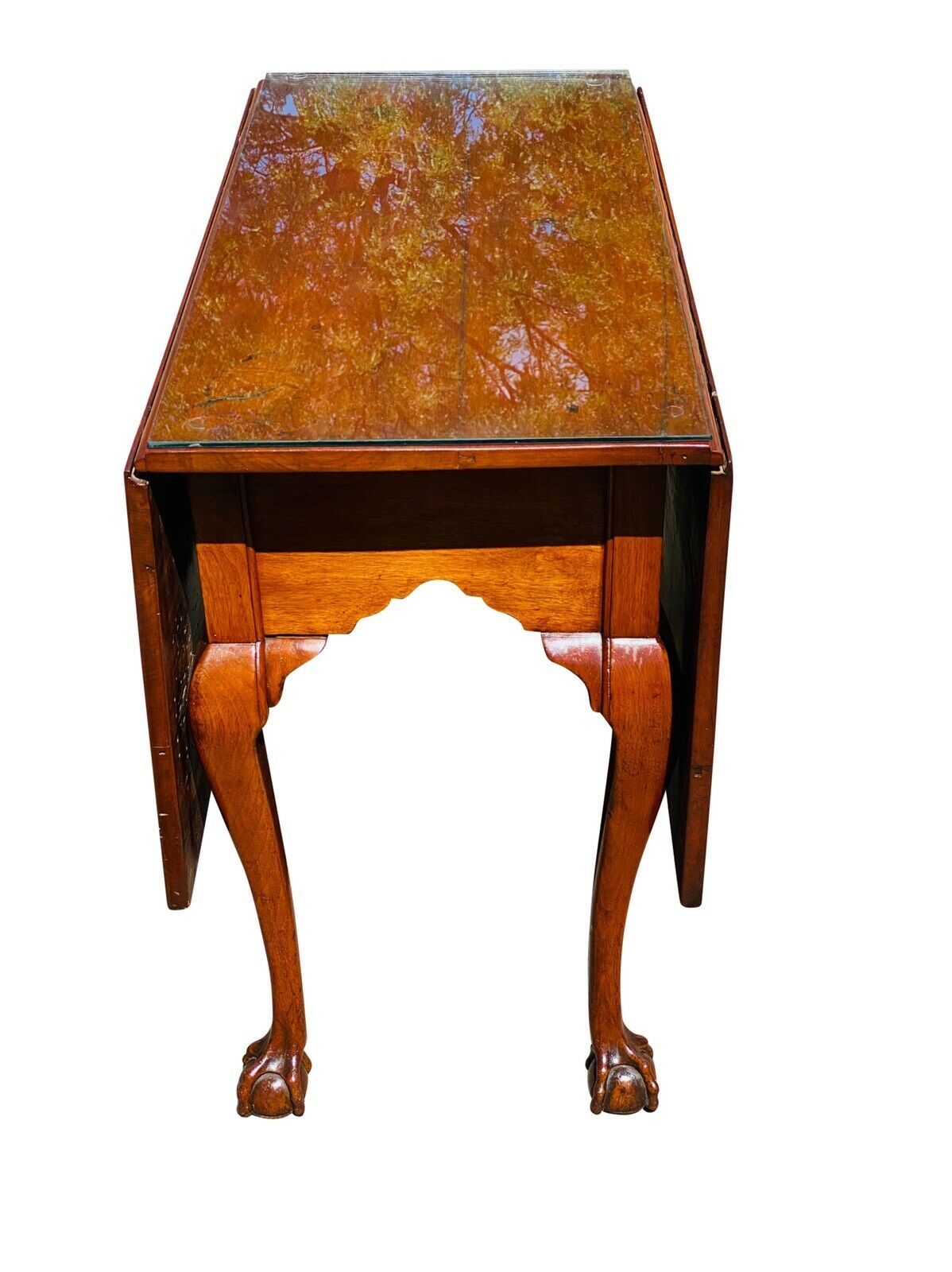 18TH C ANTIQUE PHILADELPHIA CHIPPENDALE WALNUT DROP LEAF DINING TABLE
