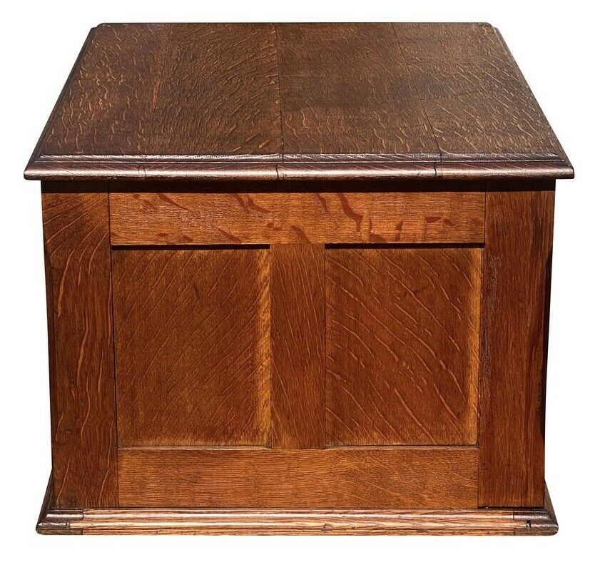 19TH C ANTIQUE VICTORIAN TIGER OAK 6 DRAWER DESKTOP FILE CABINET / SPOOL CABINET