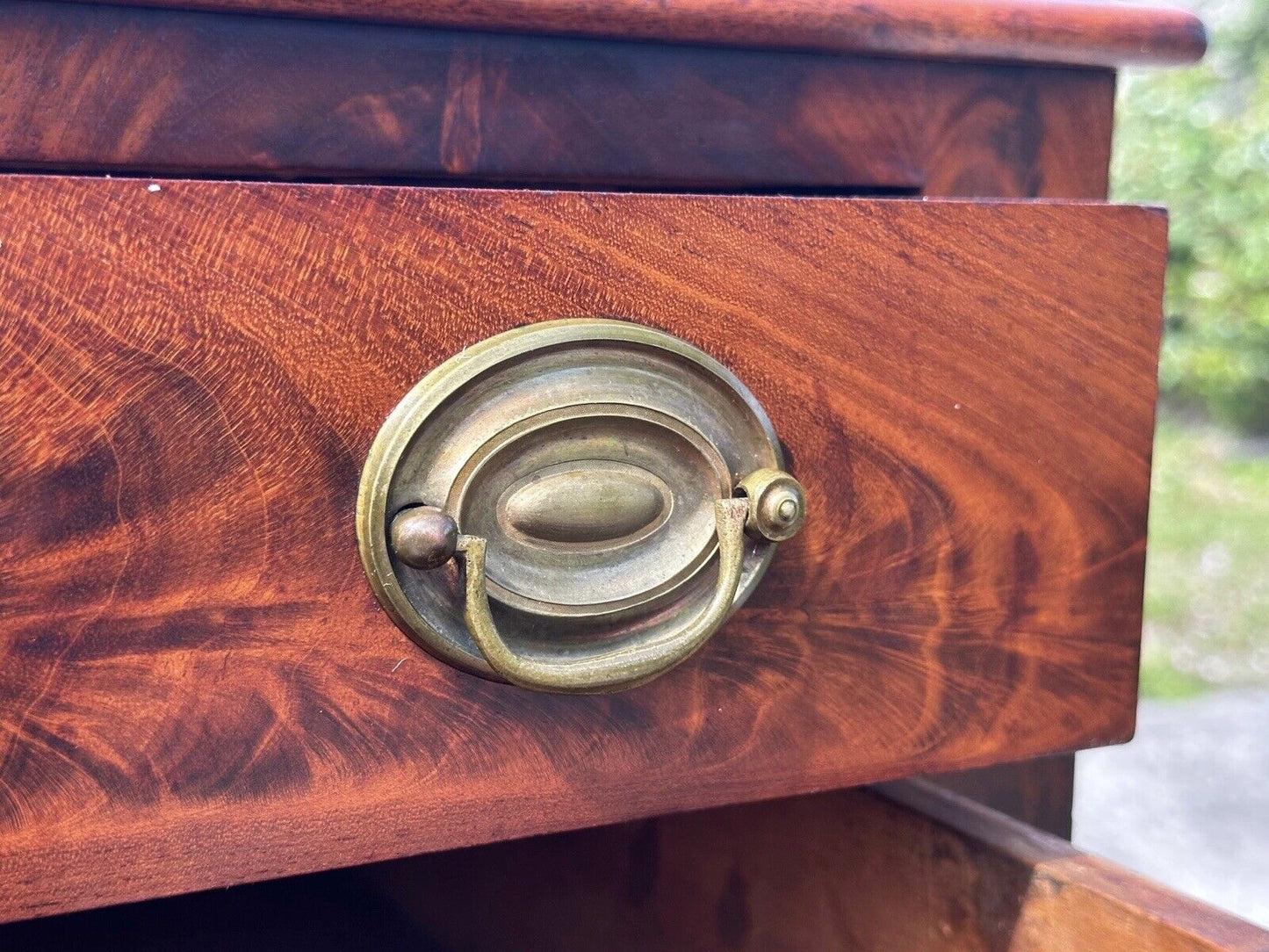 19th Century Antique Sheraton Mahogany Worktable / Stand With Octagonal Legs