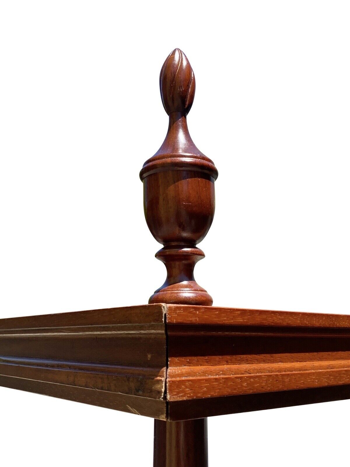 20th C Chippendale Antique Style Mahogany Queen Size Rice Carved Tester Bed