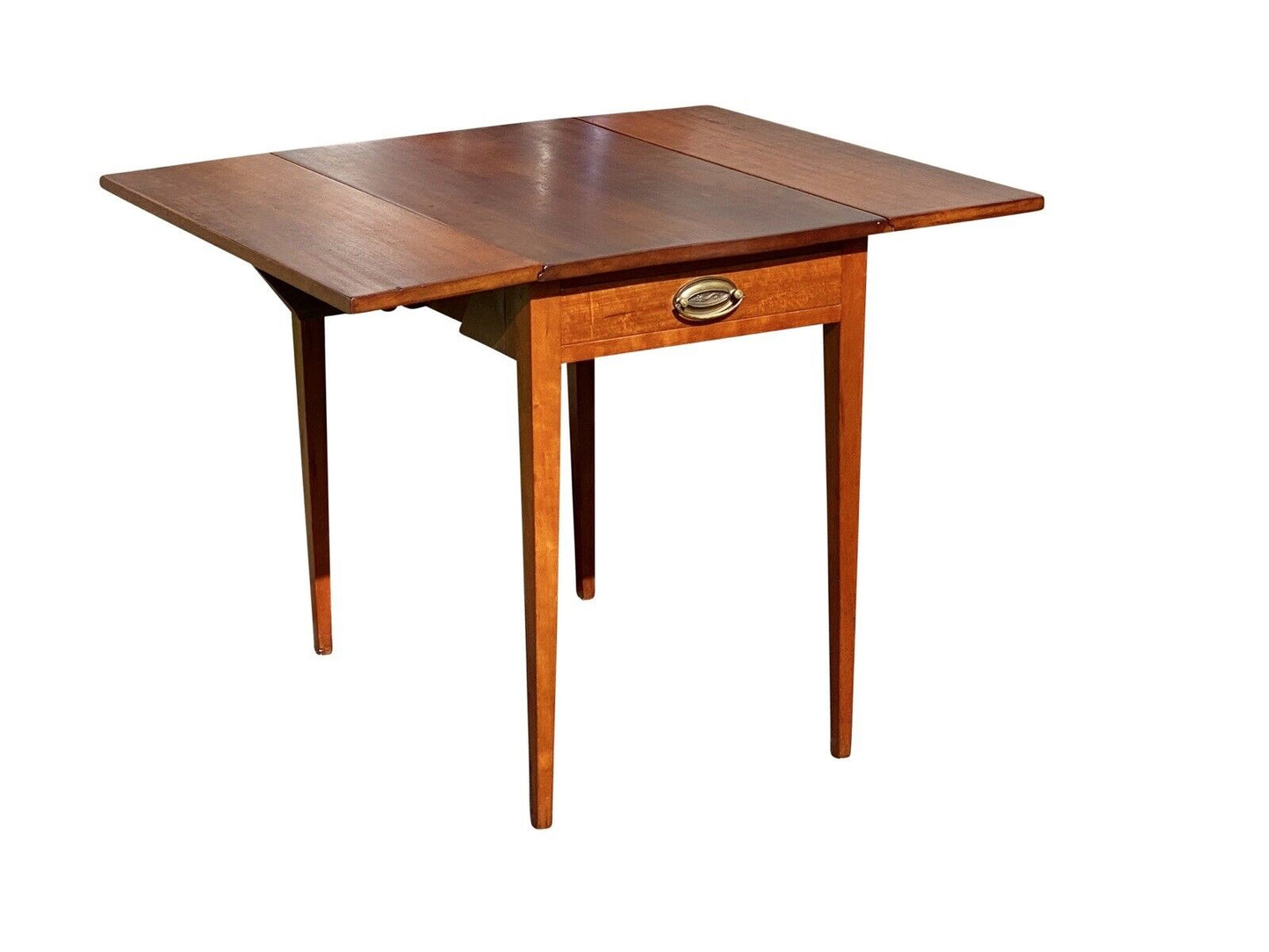 19th C Antique Federal Period Cherry Drop Leaf Pembroke Table With Drawer