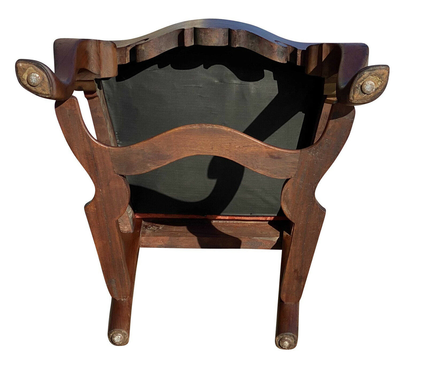 20th C Queen Anne Antique Style Boston Mahogany Side Chair W/ Flat Stretchers