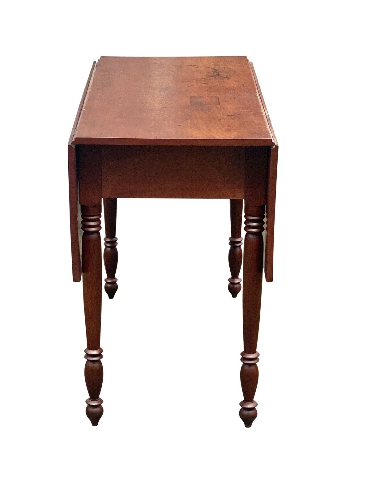 Antique New England Cherry Drop Leaf Dining Table / Farmhouse Table