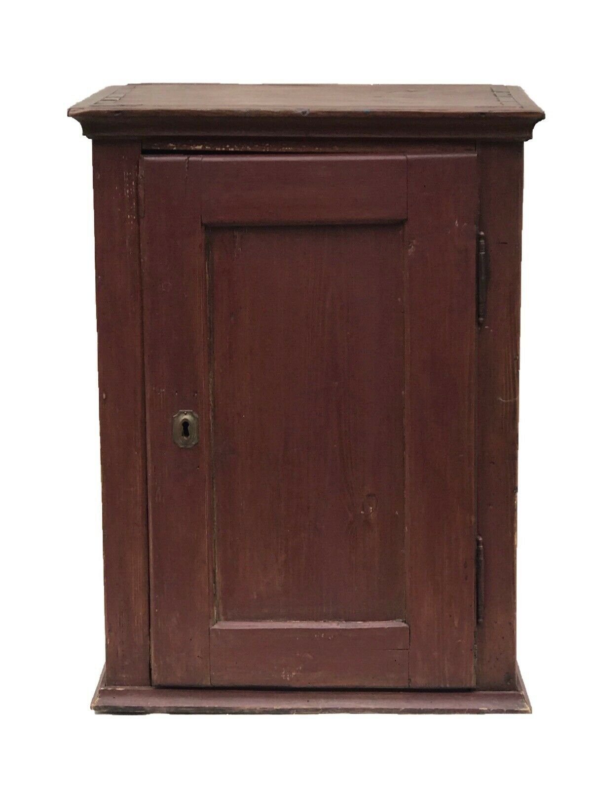 20TH C PRIMITIVE ANTIQUE STYLE PINE FOLK PAINTED CABINET / CUPBOARD