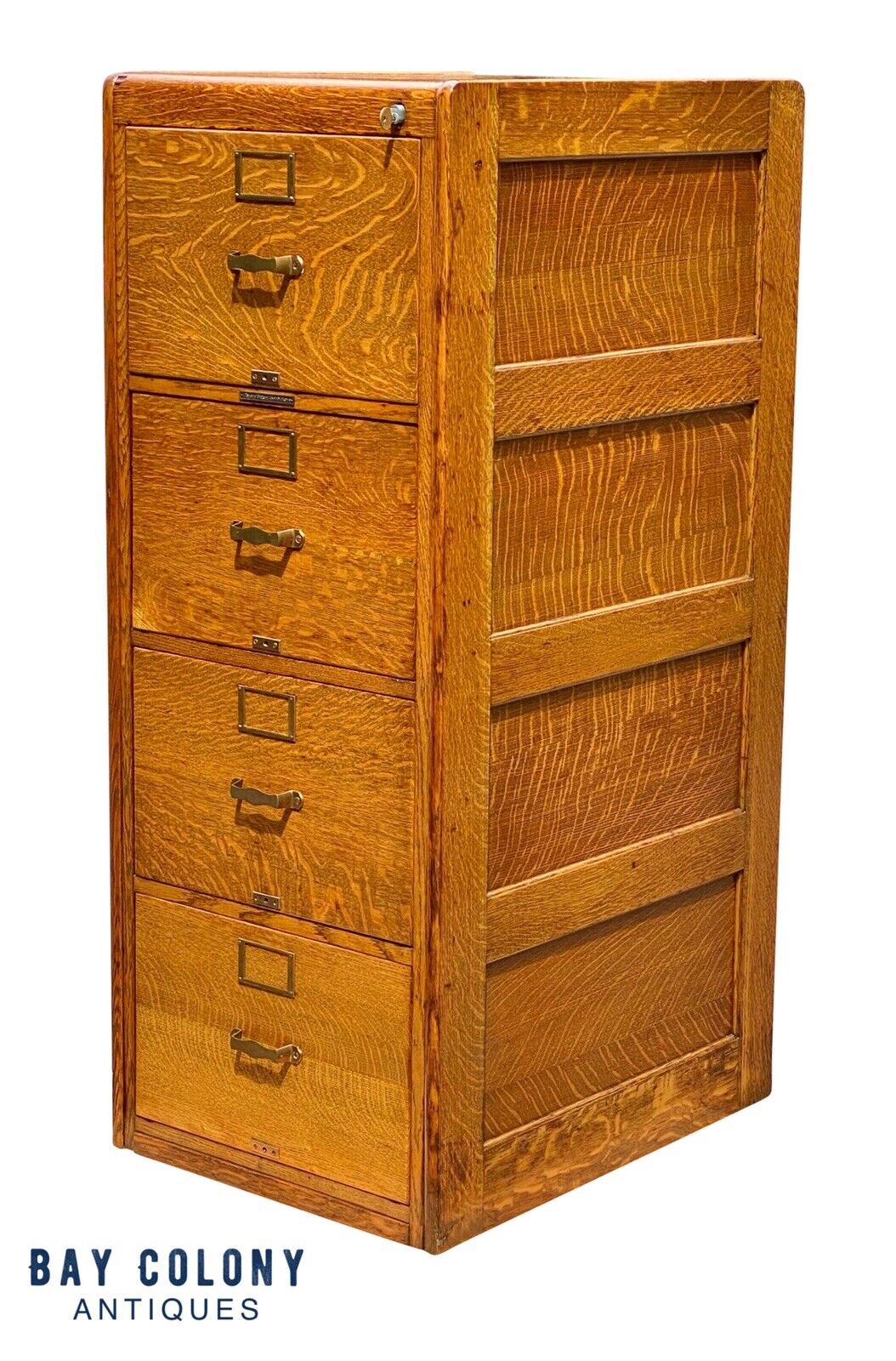Antique Arts & Crafts Tiger Oak Legal Size File Cabinet - Library Bureau Makers