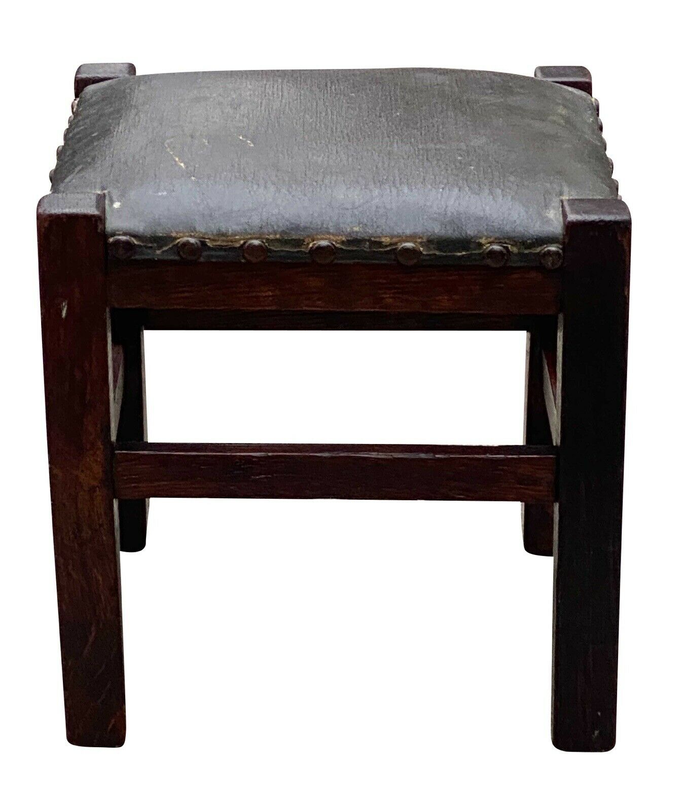 20th C Antique Barber Bros Chair Co Tiger Oak Footstool ~ Grand Rapids Michigan