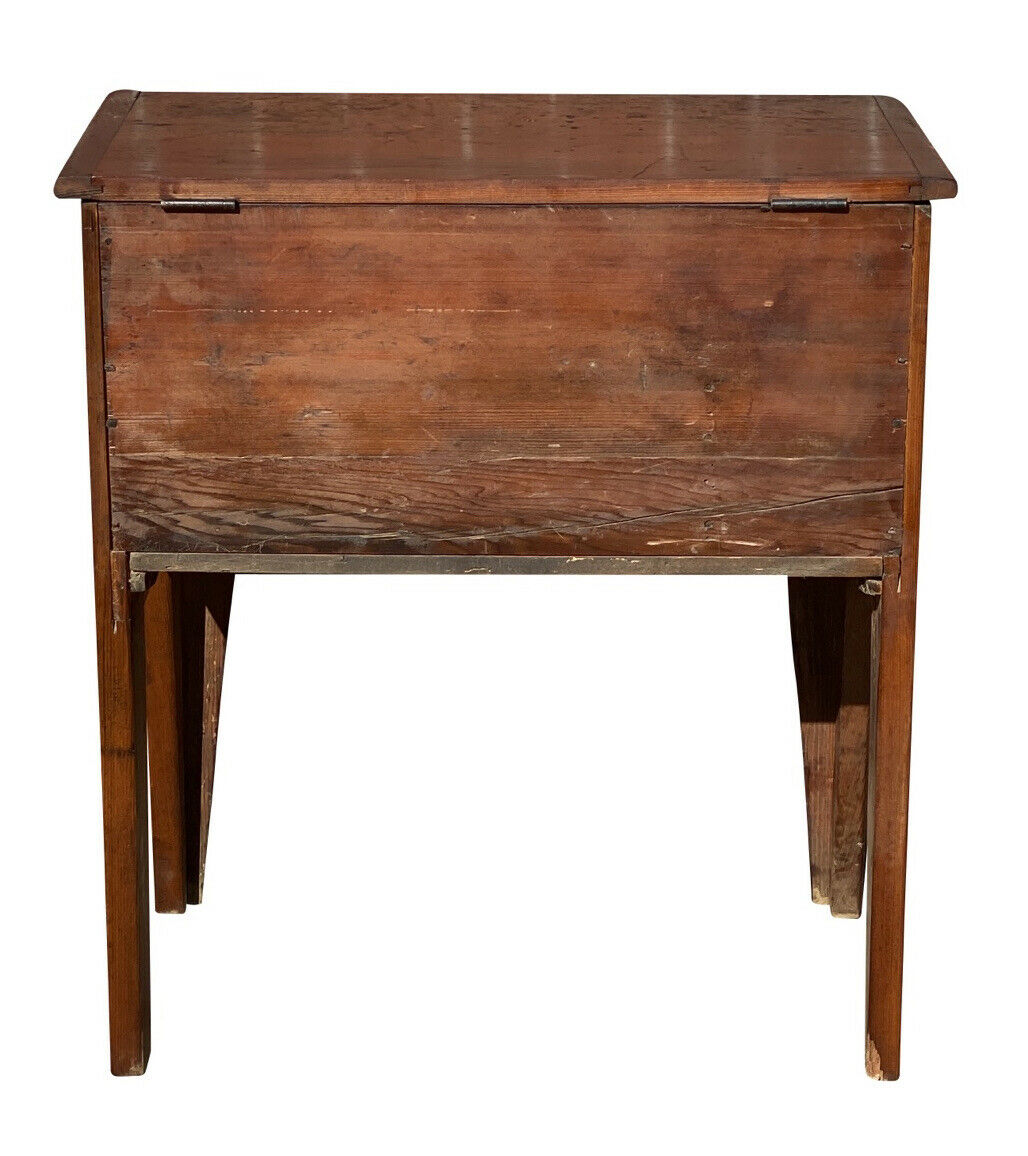 19th C Antique Federal Period Southern Yellow Pine Lift Top Sugar Chest / Box