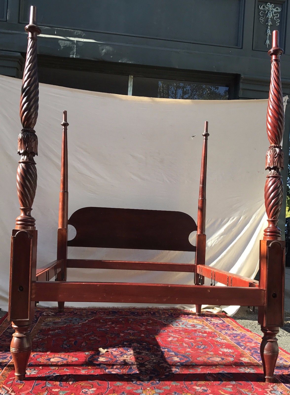 18TH CENTURY SALEM MASSACHUSETTS FOUR TALL POSTER TESTER BED