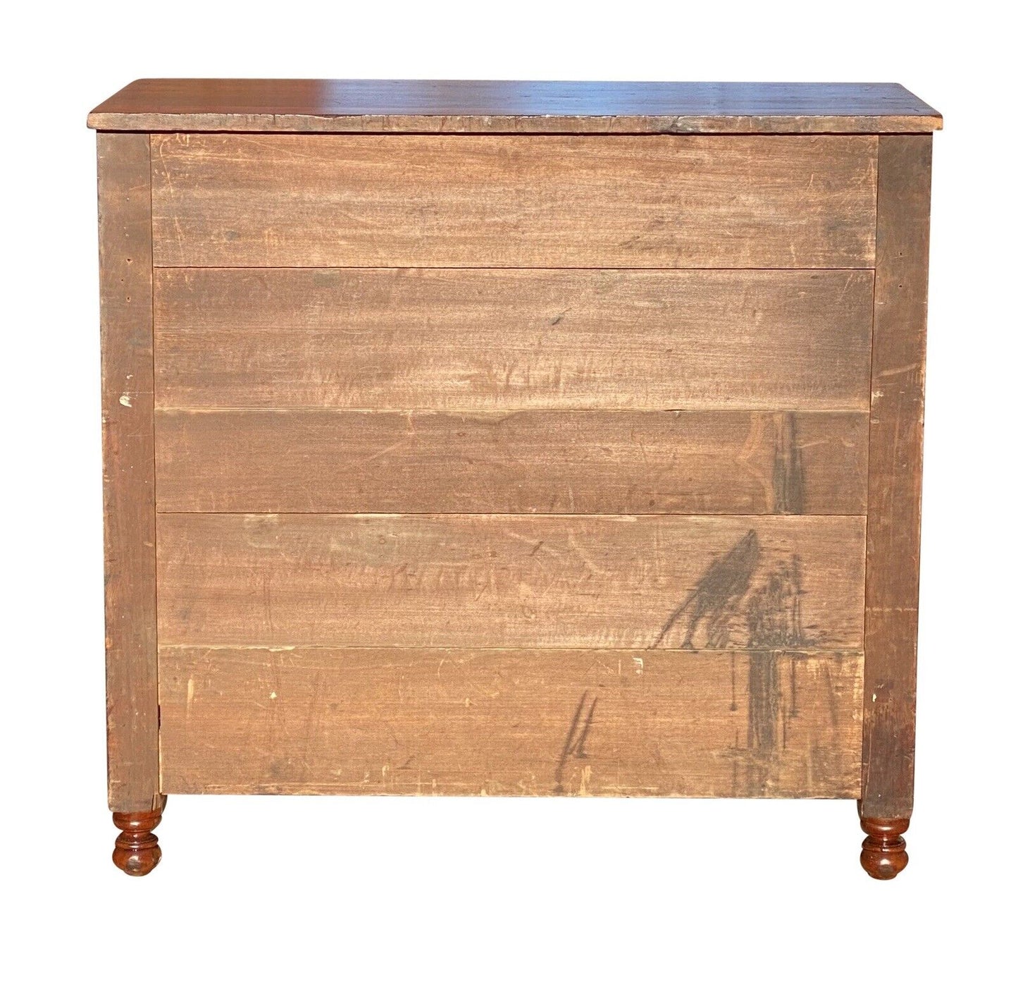 19th C Antique Sheraton Cherry & Tiger Maple Chest of Drawers / Dresser