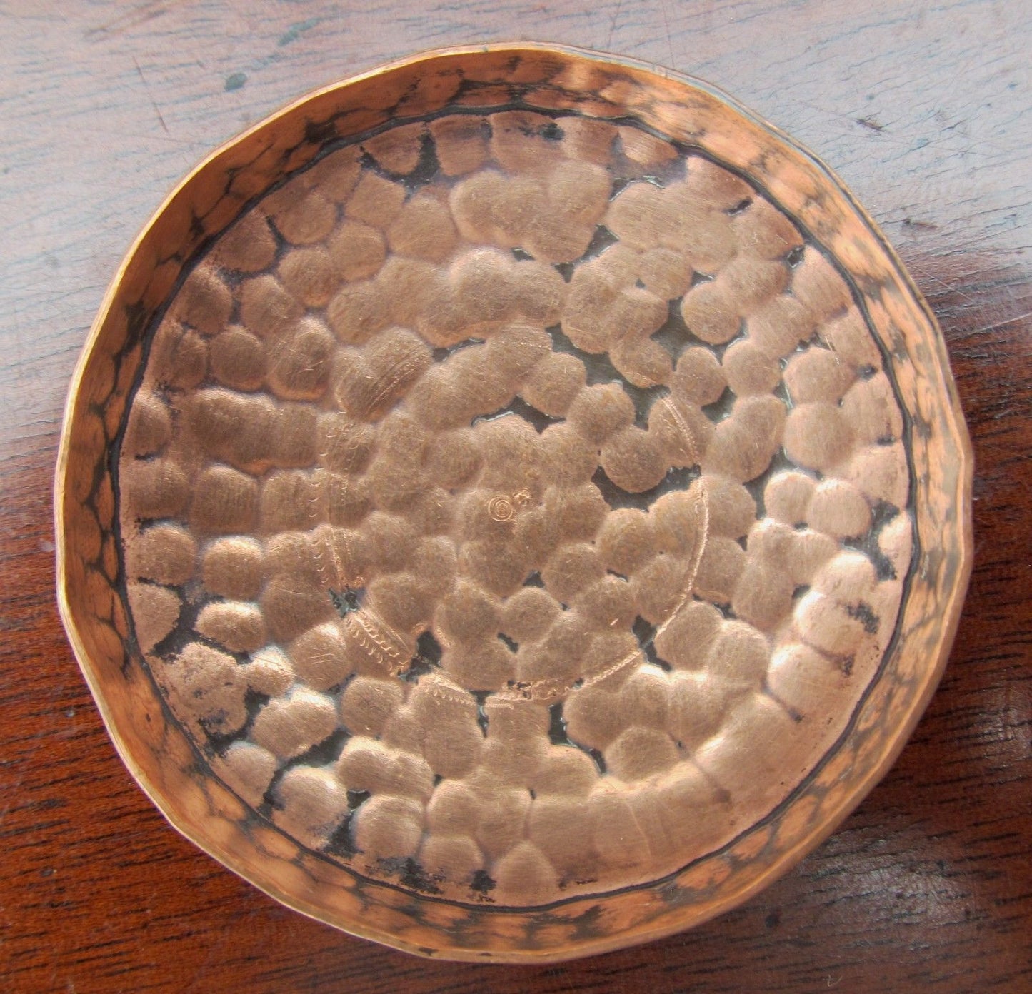 CRAFTSMAN STUDIOS COPPER ARTS & CRAFTS INKWELL-RARE SPECIMEN-HAND HAMMERED-BEST