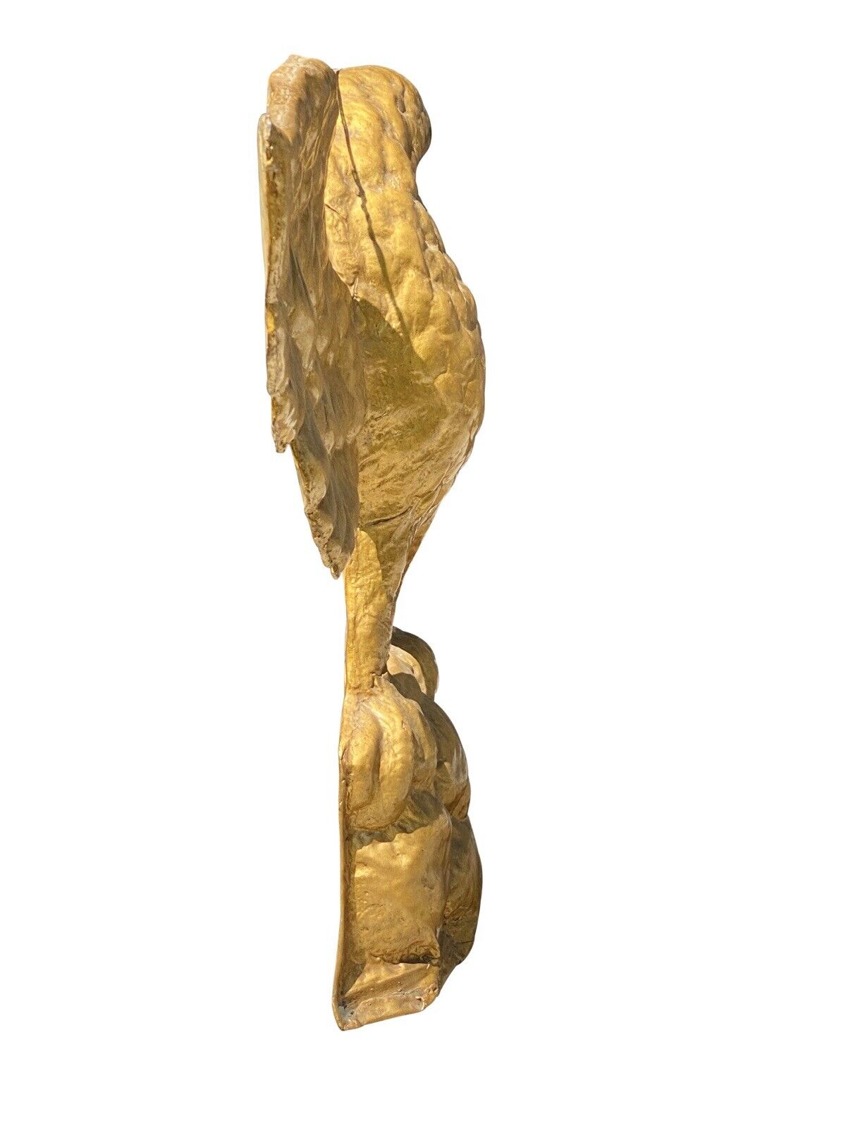 Antique Embossed Brass Eagle Wall Hanging With Spread Wings
