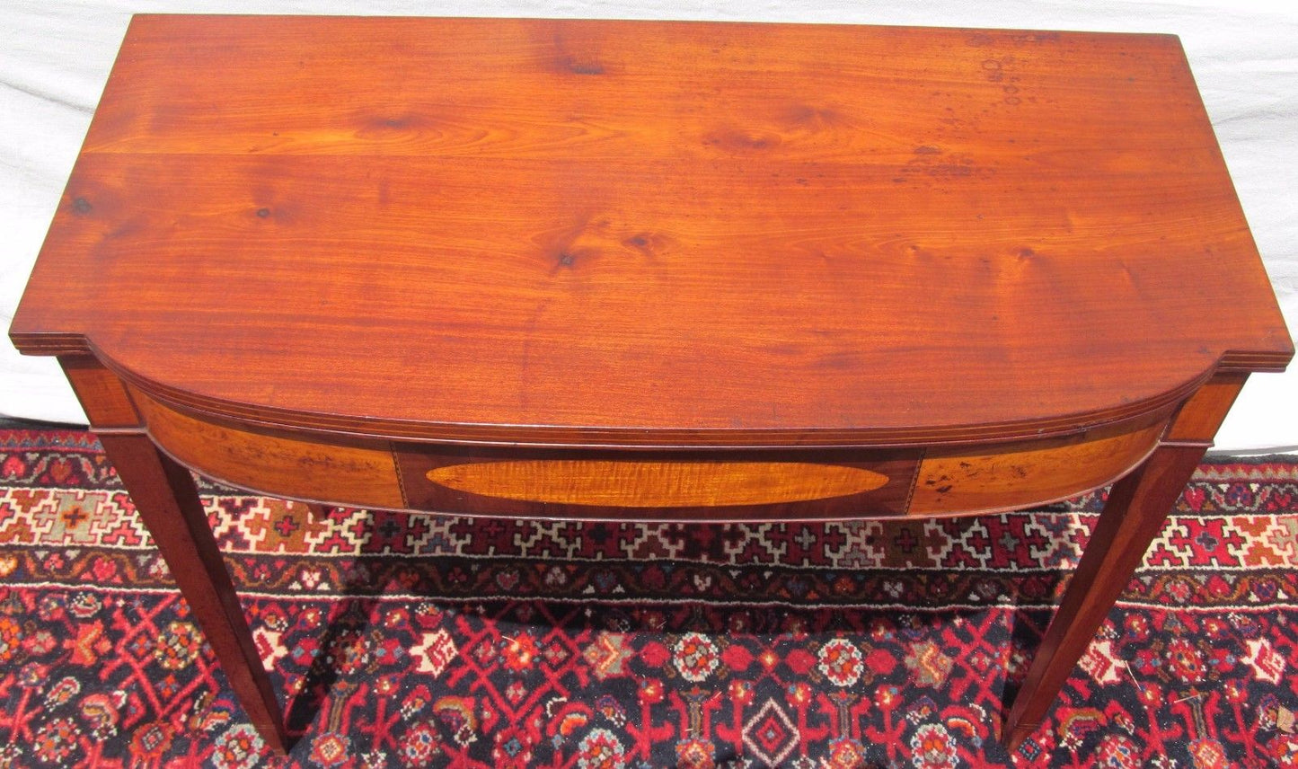 18TH CENTURY FEDERAL PORTSMOUTH NH  DUNLAP GAME TABLE-TIGER MAPLE & FLAME BIRCH