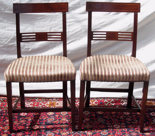 18TH CENTURY REGENCY MAHOGANY INLAID SIDE CHAIRS