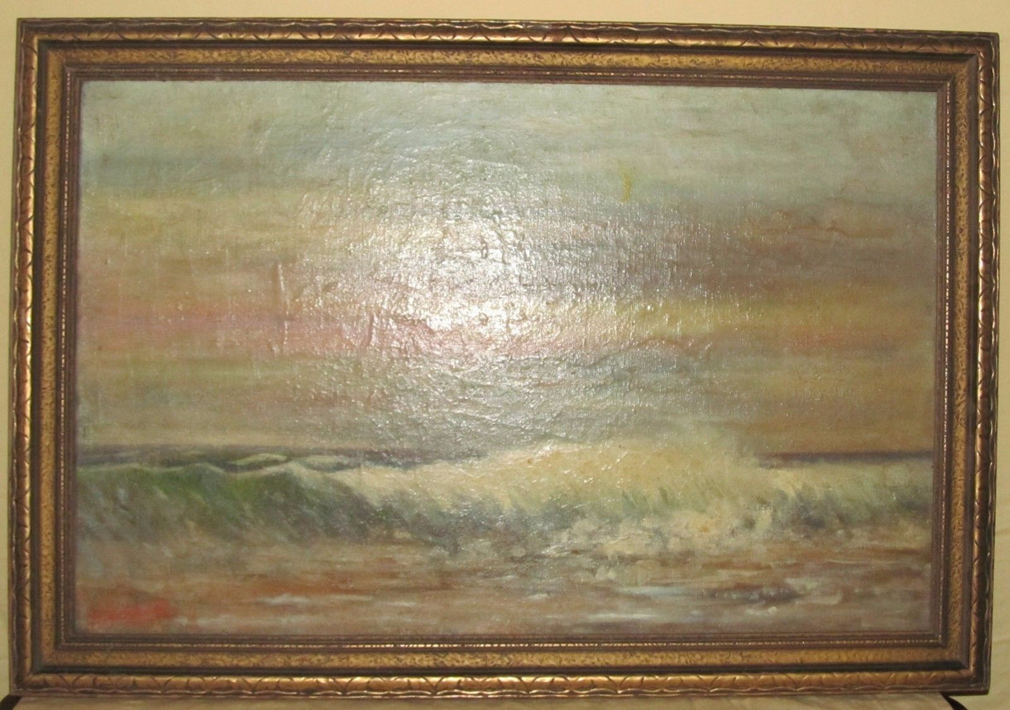 IMPRESSIONIST OIL ON CANVAS COASTAL PAINTING BY S.A. GREENE PHILADELPHIA, P.A.