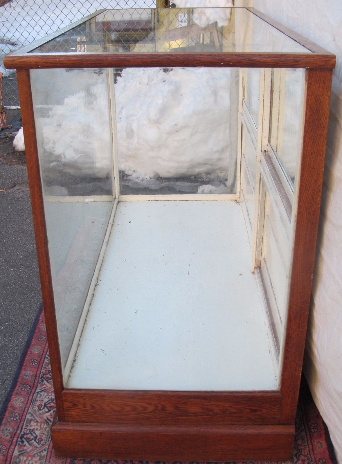 VICTORIAN OAK DISPLAY CASE BY CHARLES P. WHITTLE BOSTON