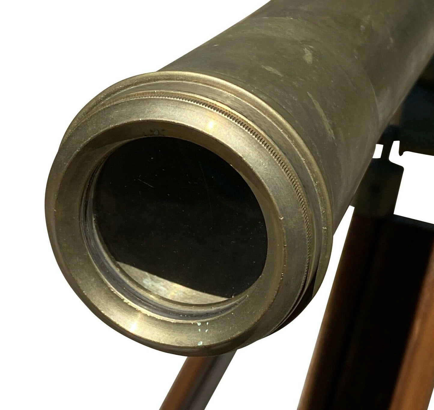 20TH C VINTAGE BRASS MARITIME ADJUSTABLE HEIGHT TELESCOPE ~ CLEAR WORKING OPTICS