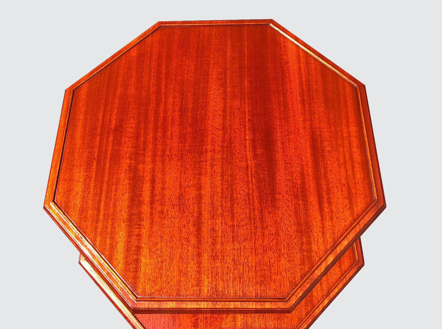 FEDERAL STYLE INLAID MAHOGANY TWO TIER SPADE LEG TABLE BY NATHAN MARGOLIS