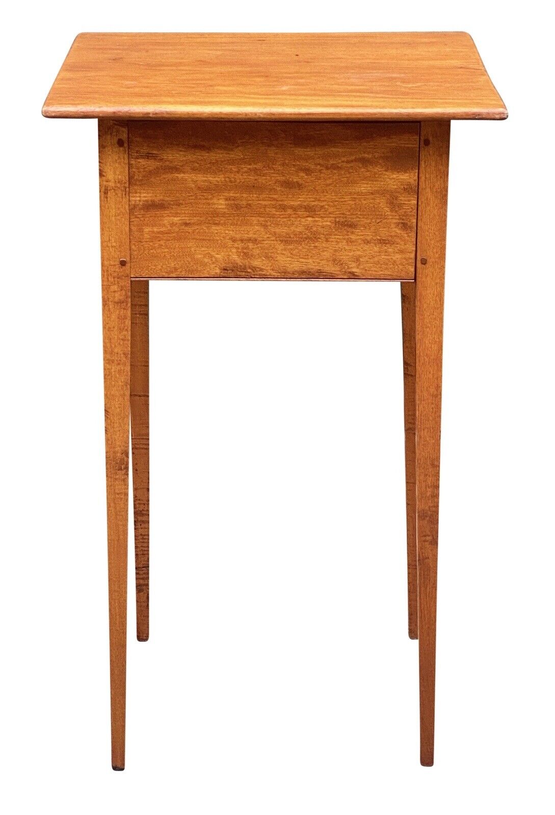 19th C Antique Federal Period Cherry & Tiger Maple Worktable / Nightstand