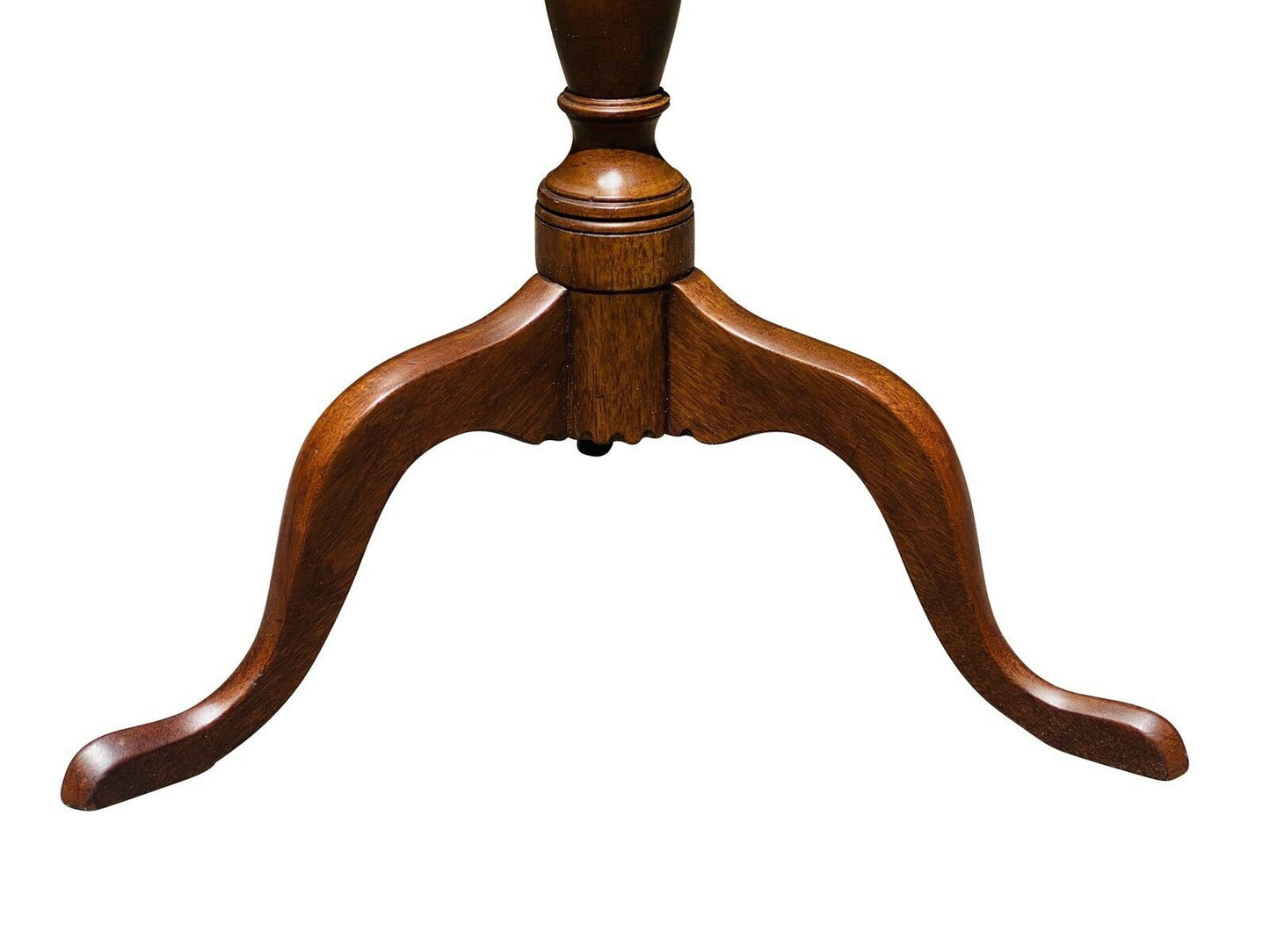 20th C Queen Anne Antique Style Henkel Harris Mahogany Tilt Top Candle Stand