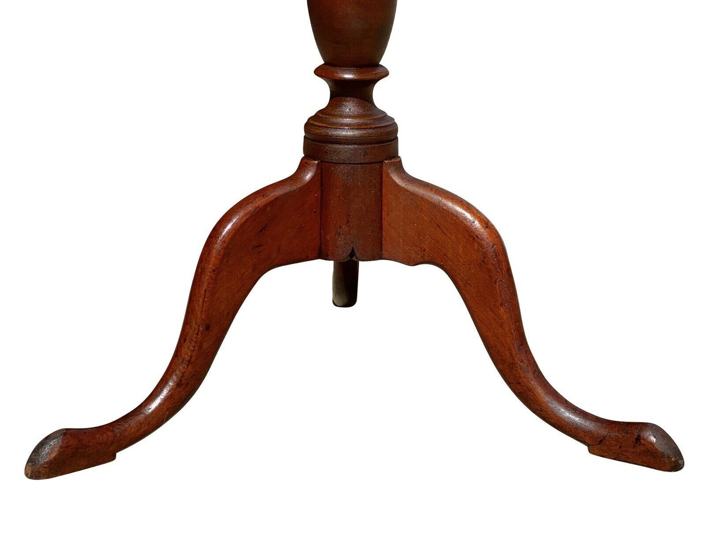 18th C Antique Queen Anne New England Country Cherry Candlestand / End Table