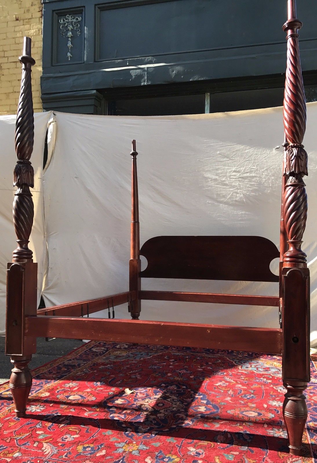 18TH CENTURY SALEM MASSACHUSETTS FOUR TALL POSTER TESTER BED