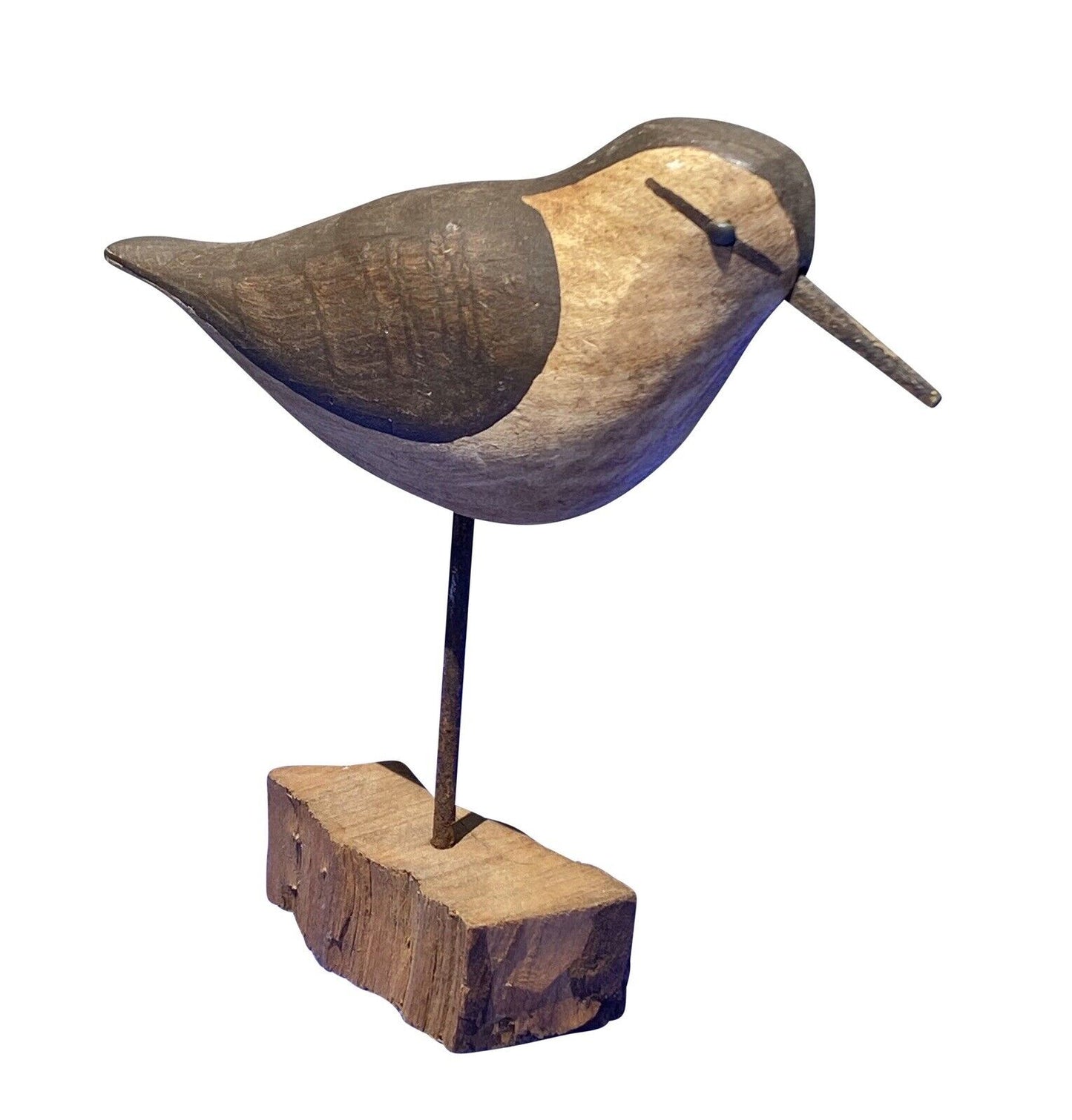 20th C Vintage Carved & Painted Shorebird - William Kirkpatrick Sandpiper Decoy