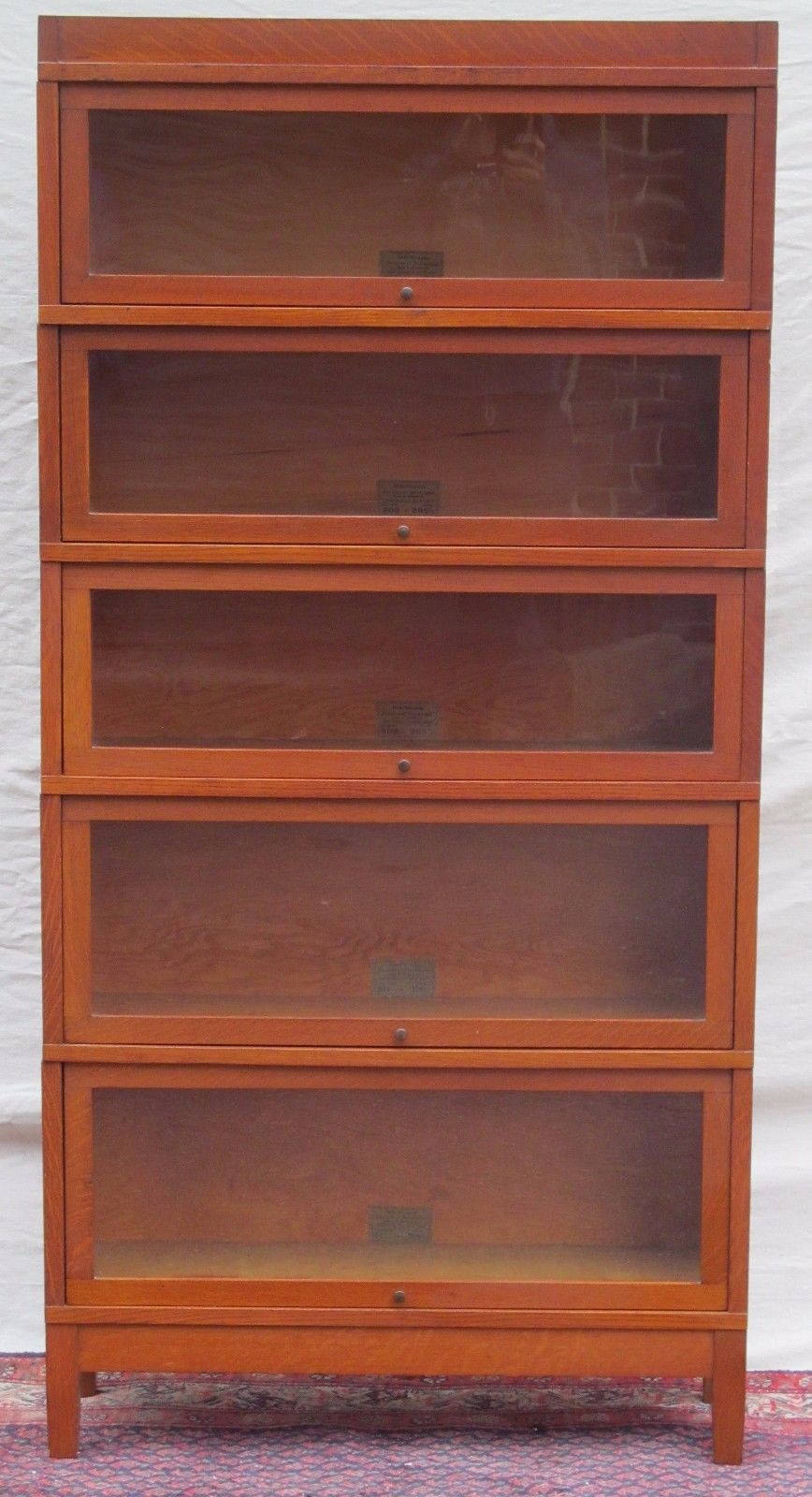 ULTRA CHOICE 5 SECTION GLOBE WERNICKE MISSION OAK BARRISTER BOOKCASE-