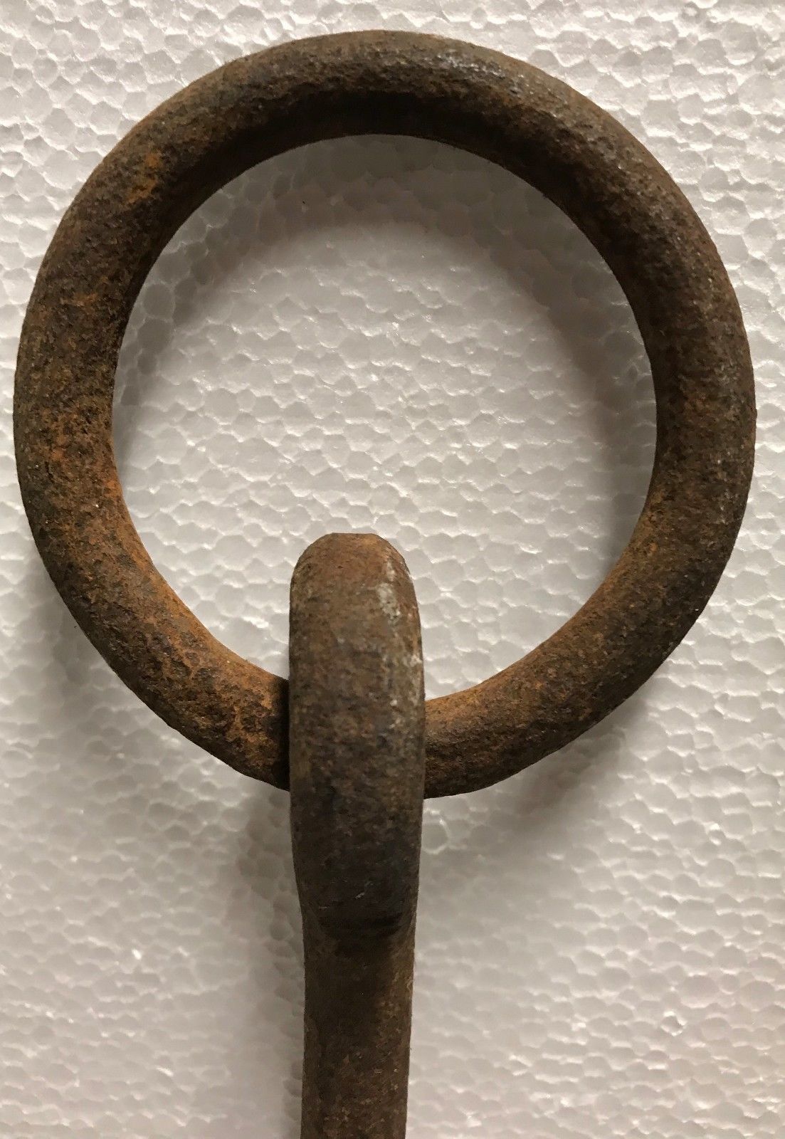 EARLY 19TH C HAND FORGED WROUGHT IRON ADJUSTABLE SAW TOOTH TRAMMEL - HEARTH
