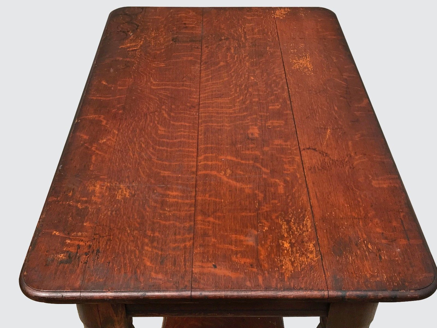VICTORIAN SOLID OAK 1 DRAWER LIBRARY TABLE / DESK IN ORIGINAL FINISH