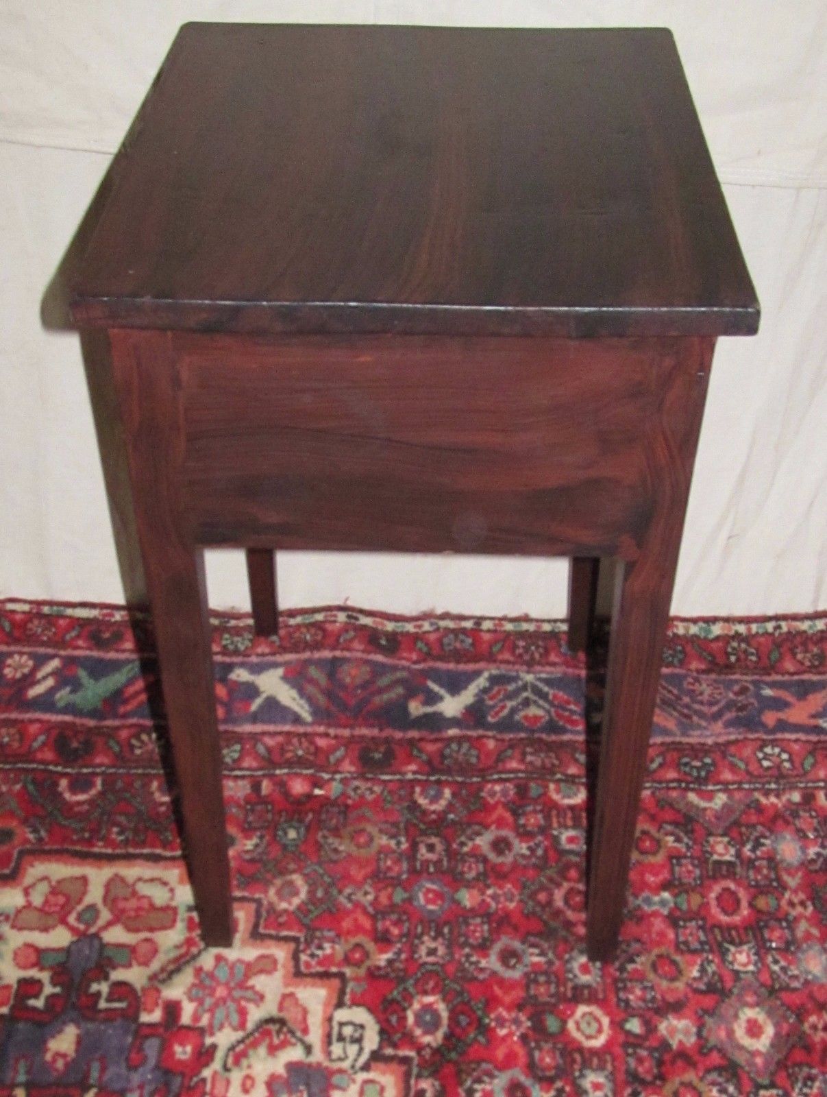 18TH CENTURY HEPPLEWHITE MAINE FOLK ART PAINTED ONE DRAWER TABLE IN PINE