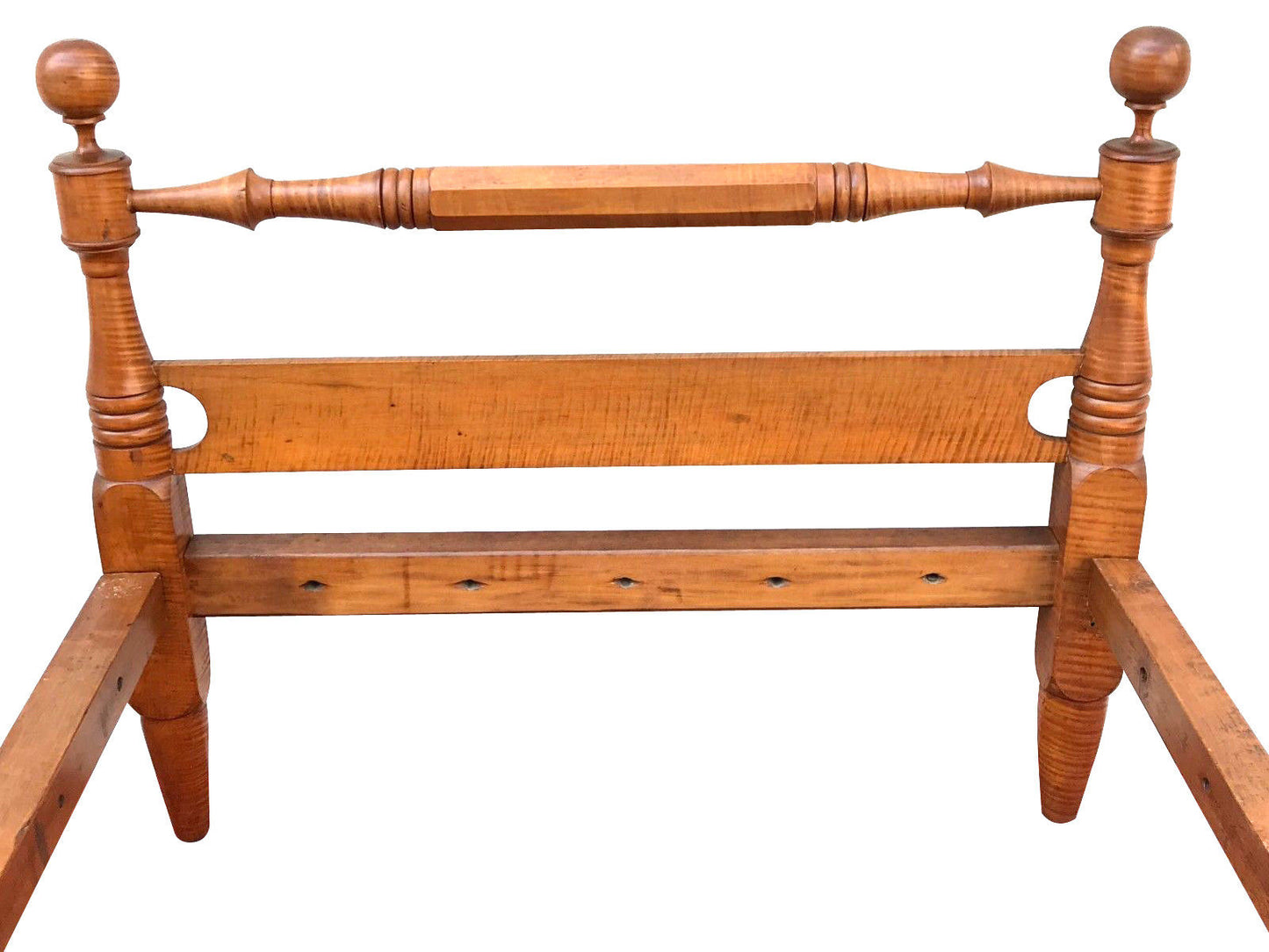 EXCEPTIONALLY FINE SOLID TIGER MAPLE FEDERAL CANNONBALL BED-BOLDEST & BEST GRAIN