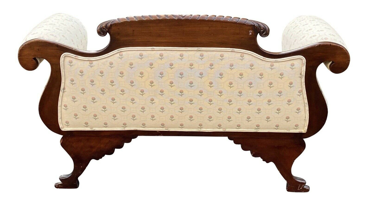 19th C Antique Victorian Mahogany Neo-classical Style Settee / Sofa