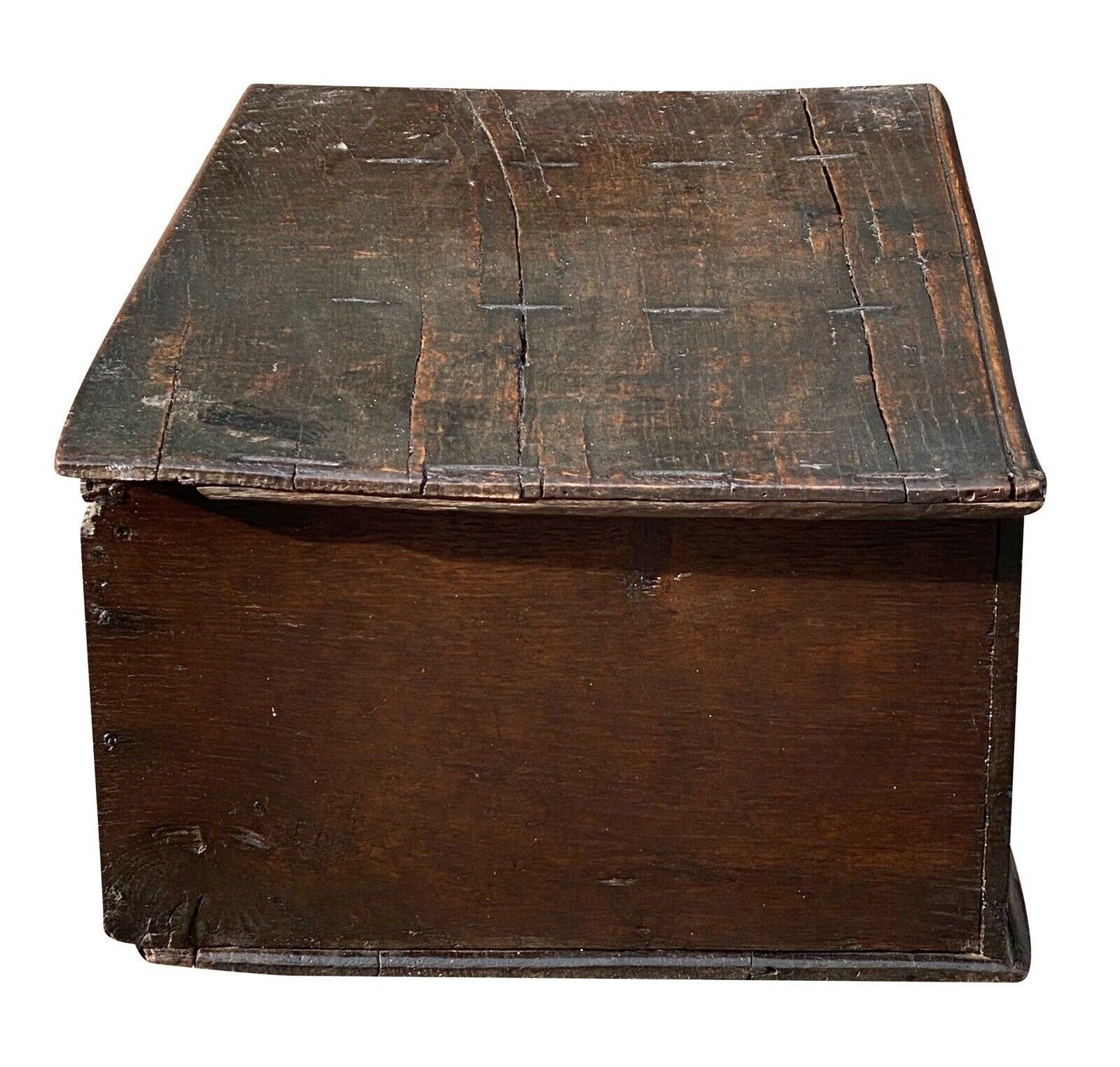 18th C Antique William & Mary Carved Oak Bible Box ~ Dated 1717