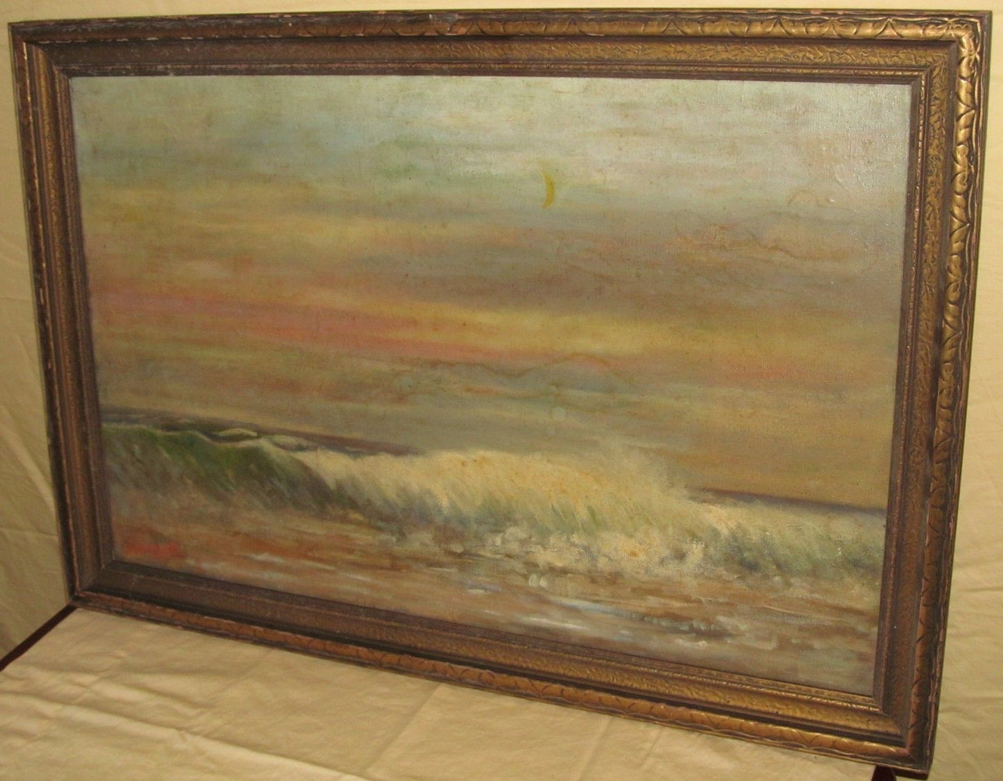IMPRESSIONIST OIL ON CANVAS COASTAL PAINTING BY S.A. GREENE PHILADELPHIA, P.A.