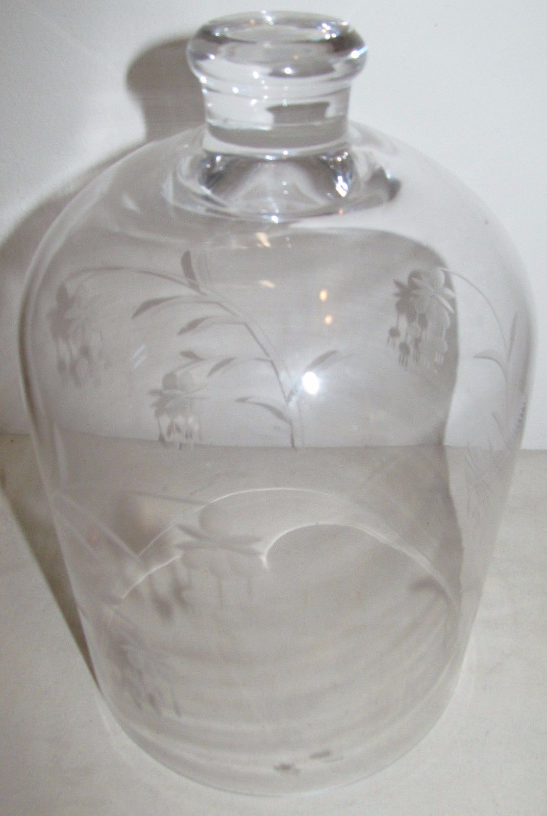 ENGRAVED 10" GLASS CLOCK DOME WITH TOP HANDLE