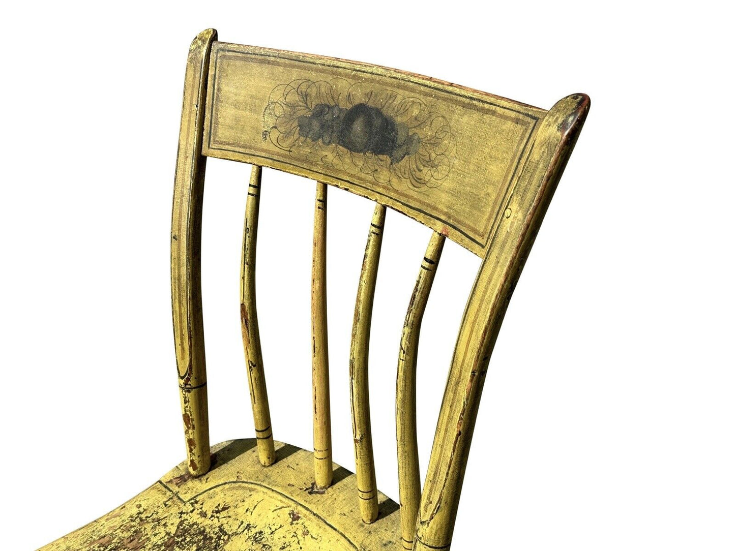 Pair of Antique Windsor Thumbback Birdcage Side Chairs in Original Paint Surface