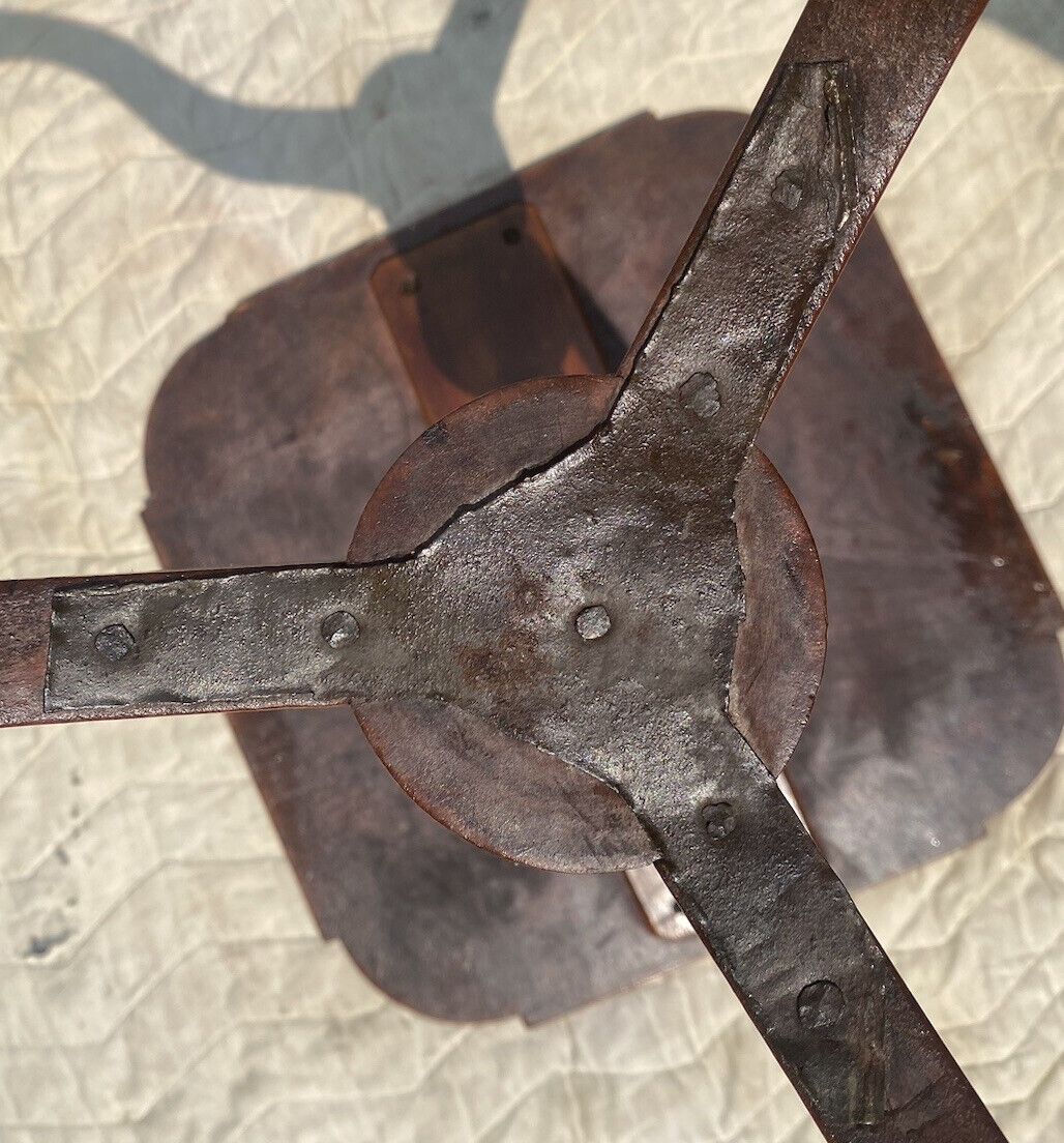 Antique Queen Anne Cherry Candlestand With Ovolo Top & Snake Legs