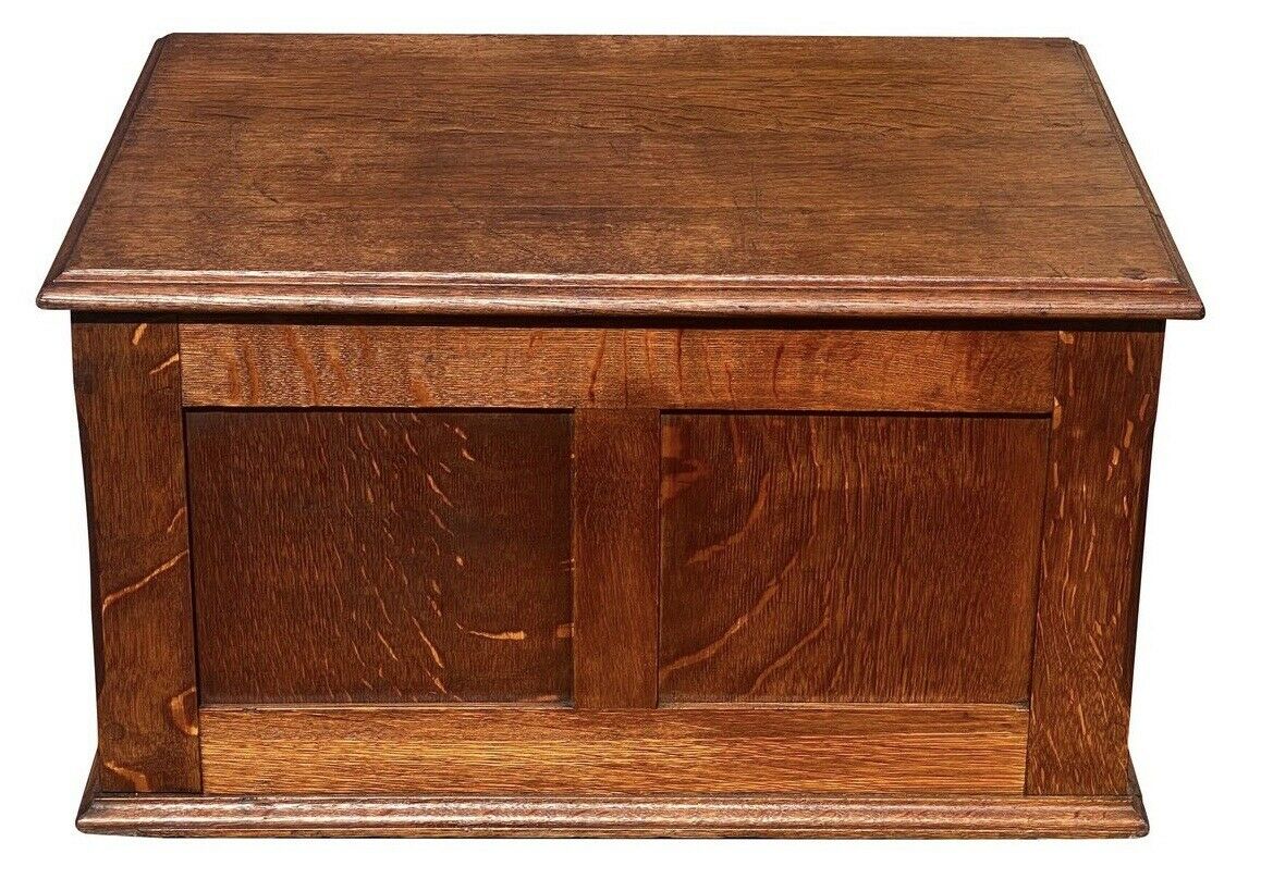 19TH C ANTIQUE VICTORIAN TIGER OAK 6 DRAWER DESKTOP FILE CABINET / SPOOL CABINET