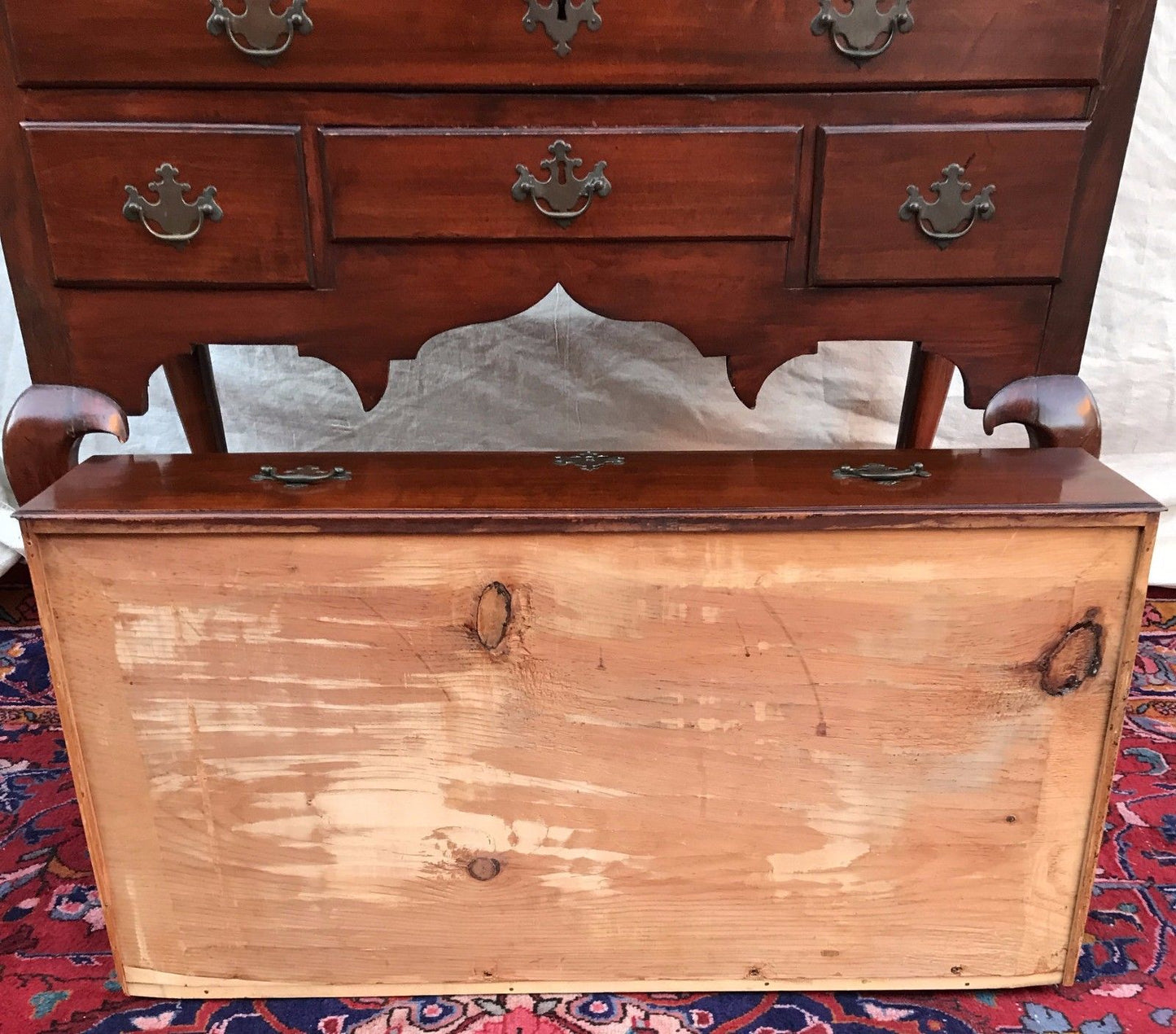 IMPORTANT 18TH CENTURY QUEEN ANNE MAPLE HIGHBOY-HARTFORD COUNTY CONNECTICUT