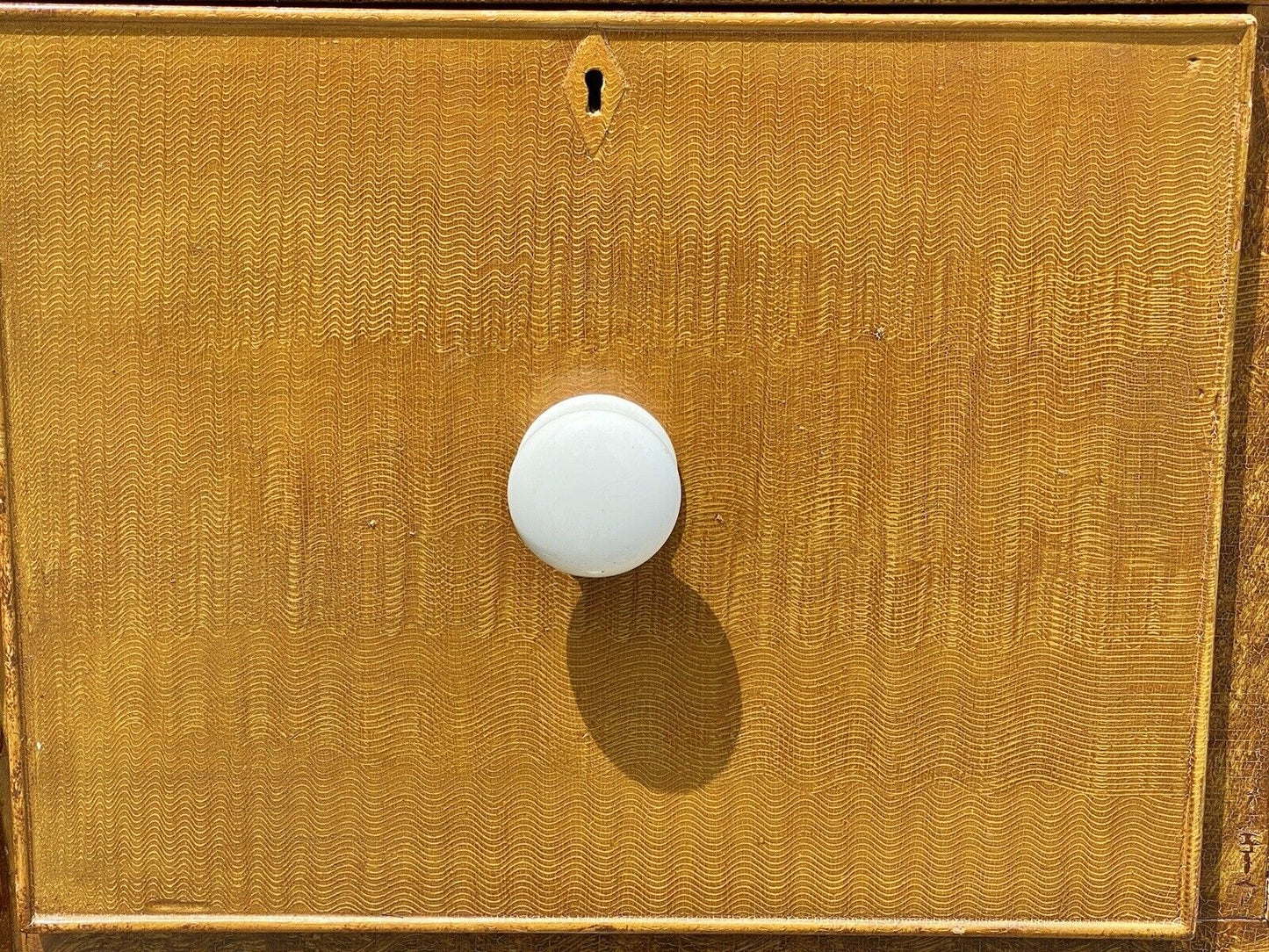 19th Century Grain Painted Antique Chest of Drawers in Desirable Mustard Surface