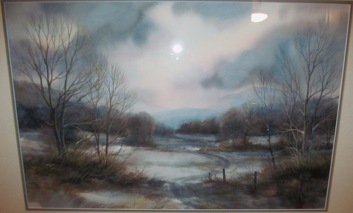 FINELY EXECUTED WATERCOLOR LANDSCAPE PAINTING "WINTER THAW" SIGNED