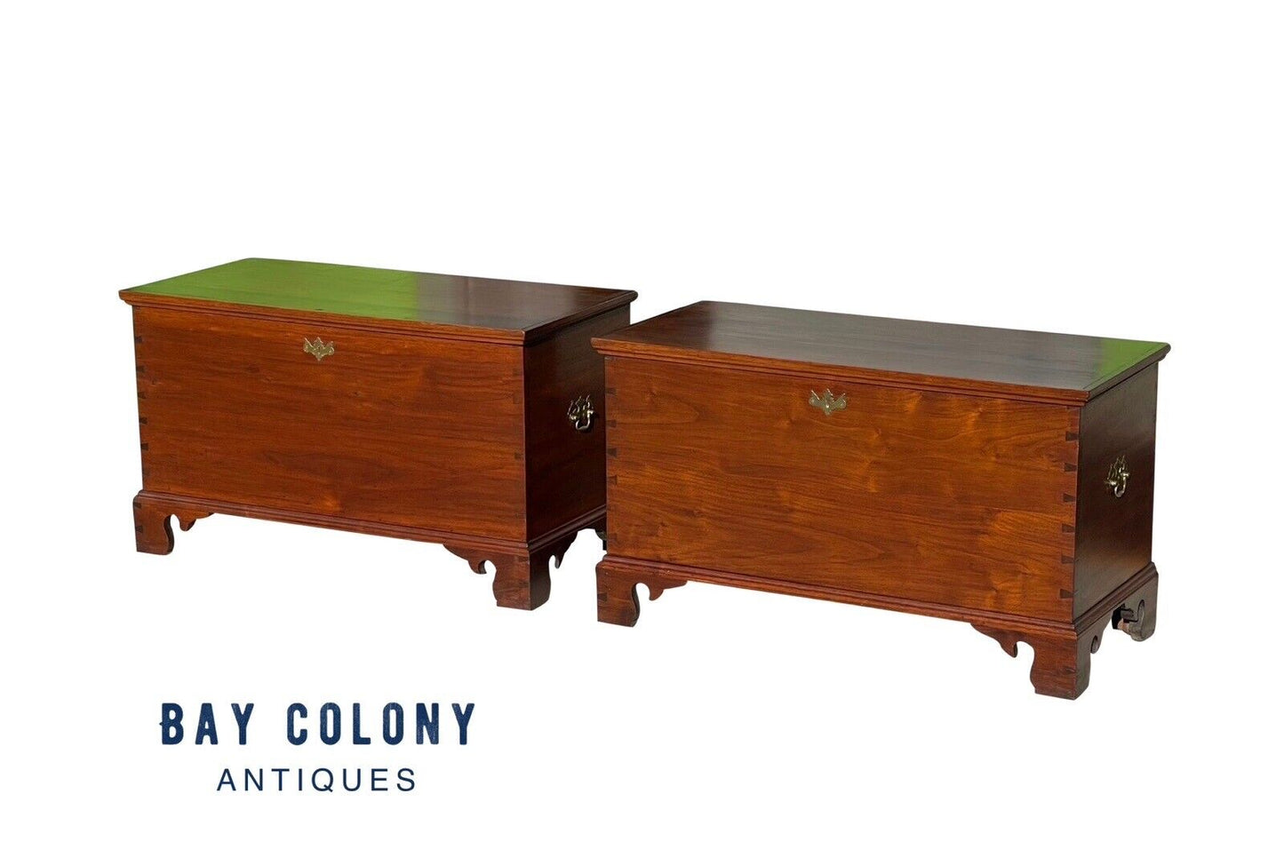 Pair of Queen Anne Style Pennsylvania Walnut Blanket Chests With Secret Interior