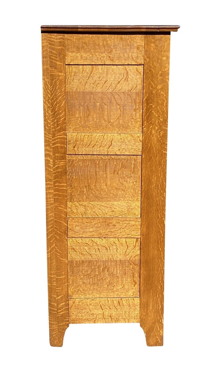 19th C Antique Victorian Tiger Oak 5 Drawer Lingerie Chest / Dresser