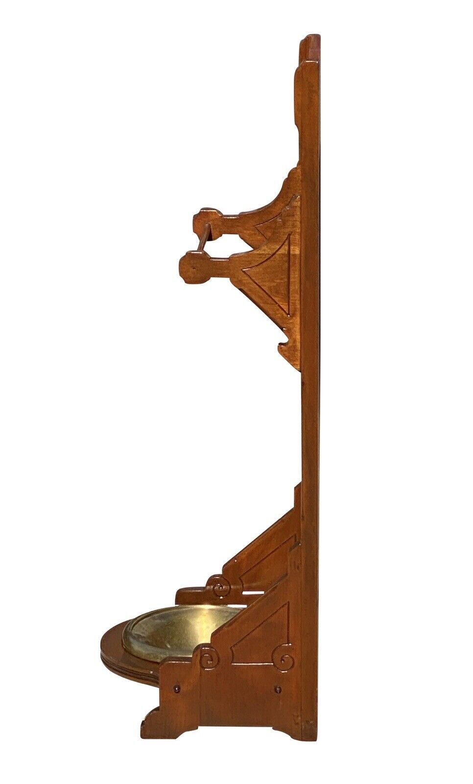 Antique Eastlake Victorian Cherry Umbrella Stand With Original Brass Water Basin