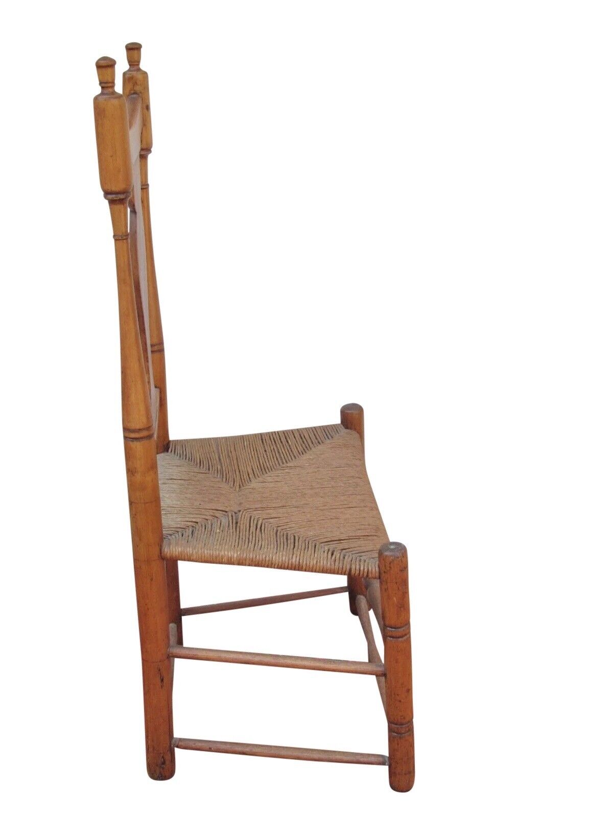 18th Century New England Queen Anne Side Chair With Yolk Crest & Button Feet