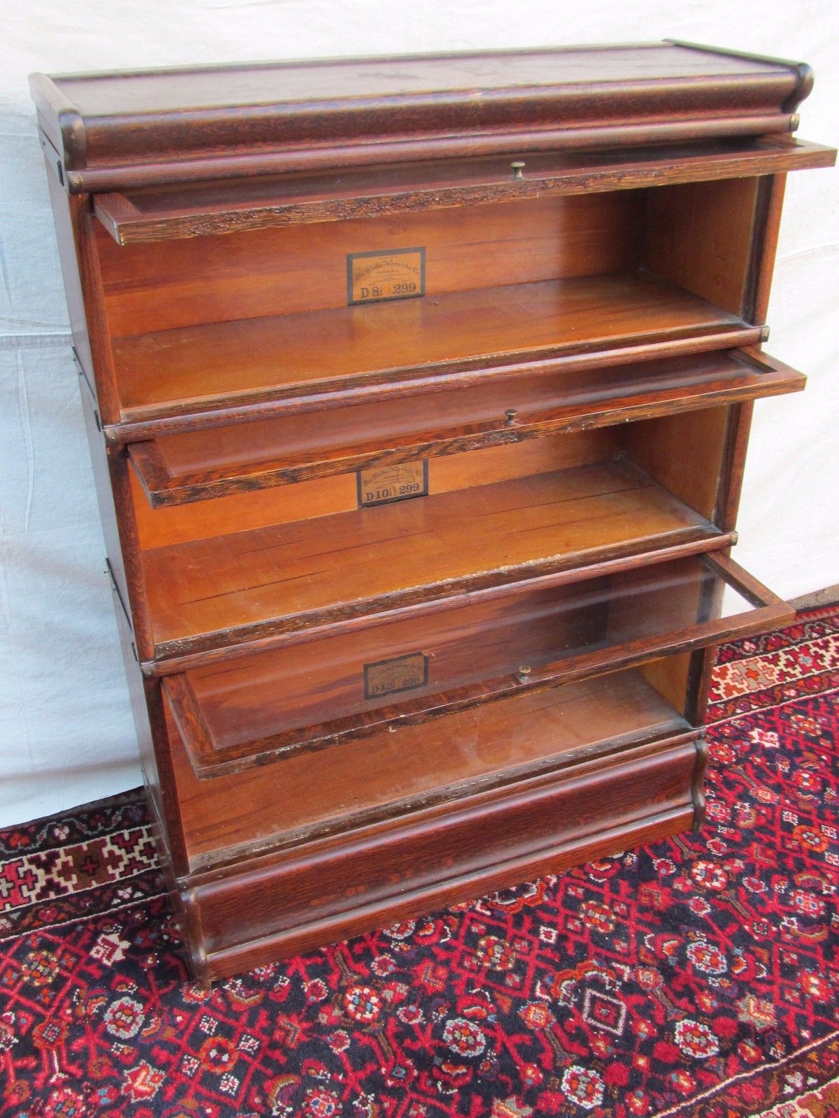 ANTIQUE OAK GLOBE WERNICKE BARRISTER BOOKCASE WITH X-LARGE BASE UNIT
