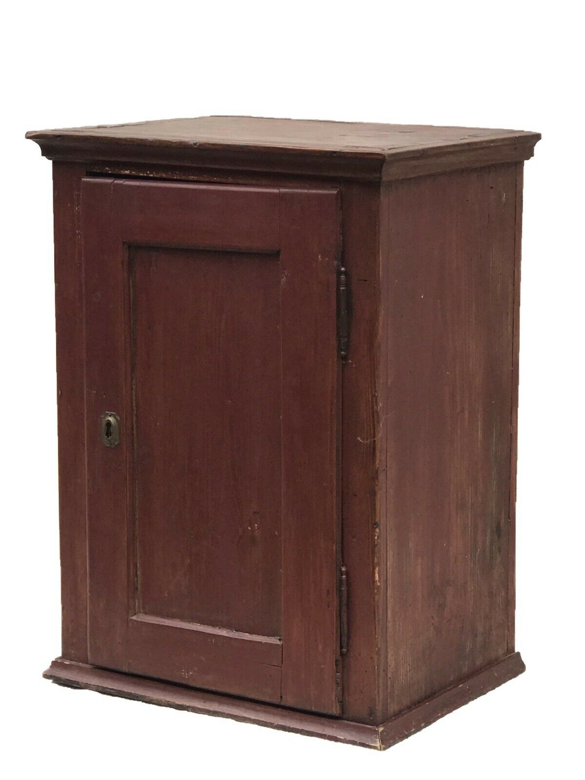 20TH C PRIMITIVE ANTIQUE STYLE PINE FOLK PAINTED CABINET / CUPBOARD