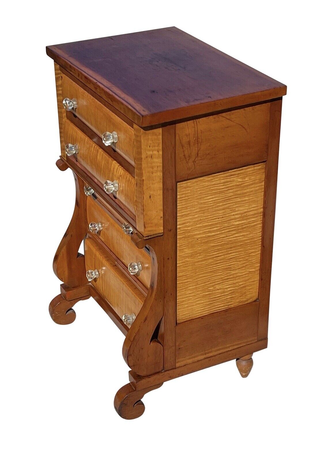 Antique Pennsylvania Empire Cherry & Tiger Maple Diminutive Chest / Dresser